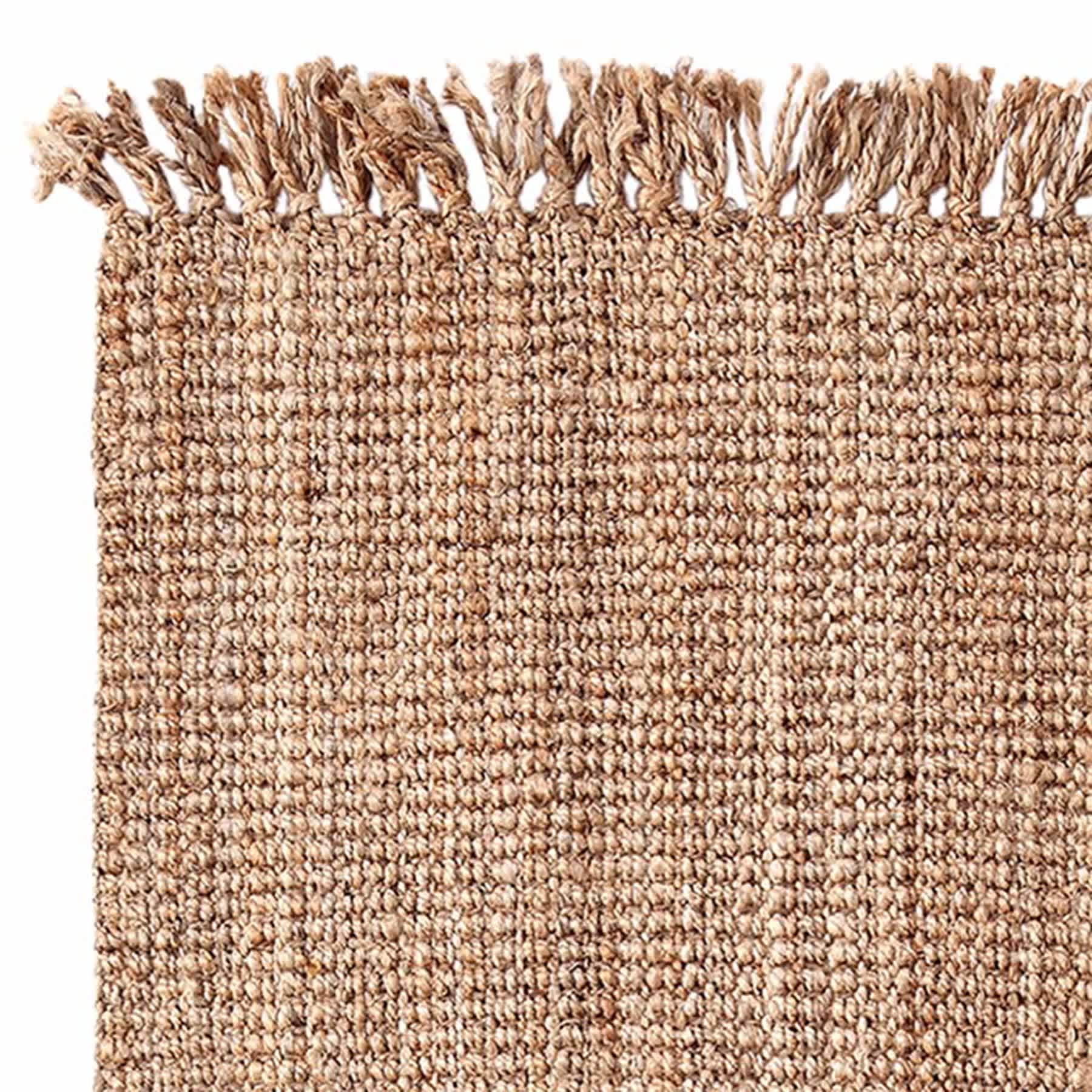 Natural Jute Boucle Fringe Accent Rug, 27x45