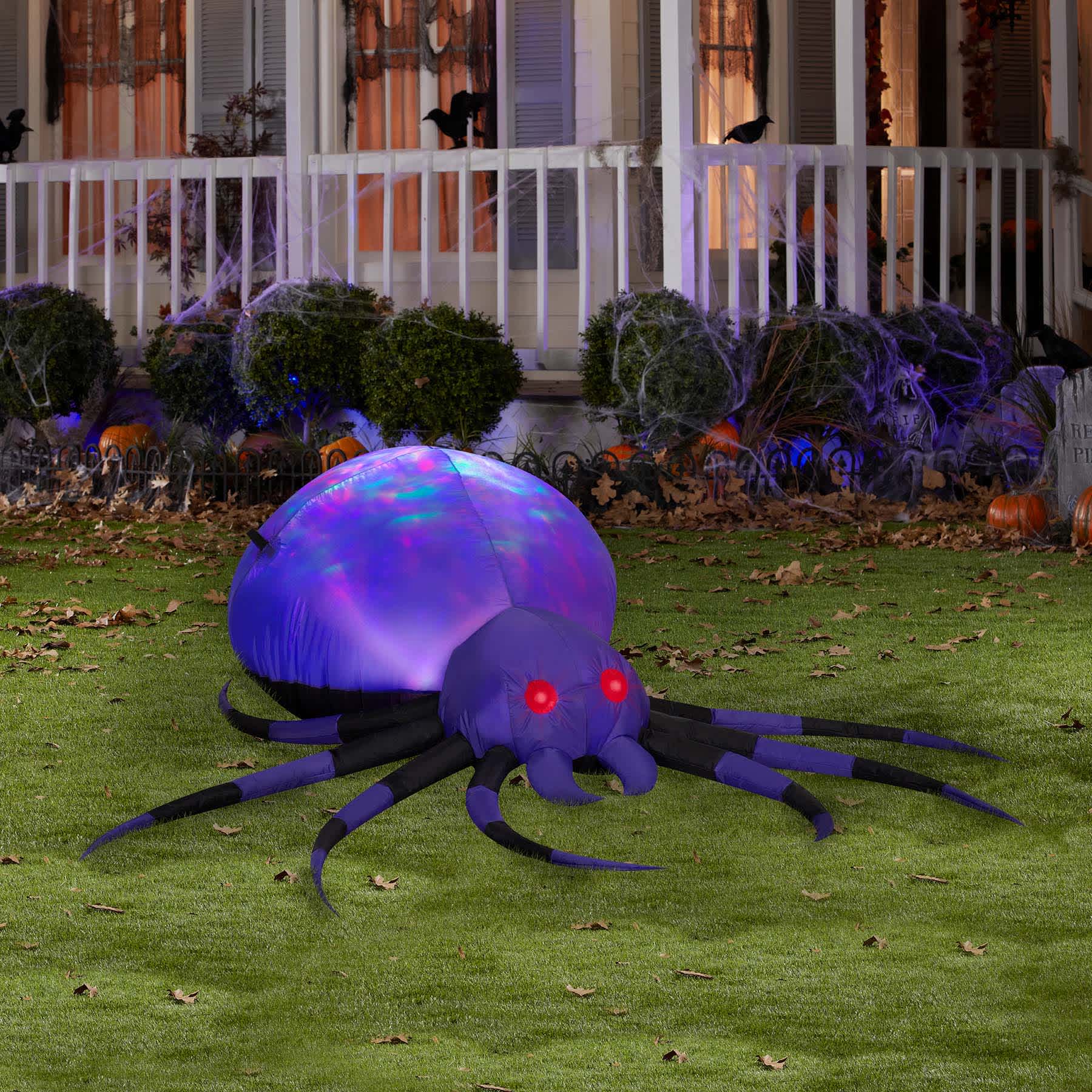 Fire & Ice Purple Spider Halloween Inflatable, 6' Wide