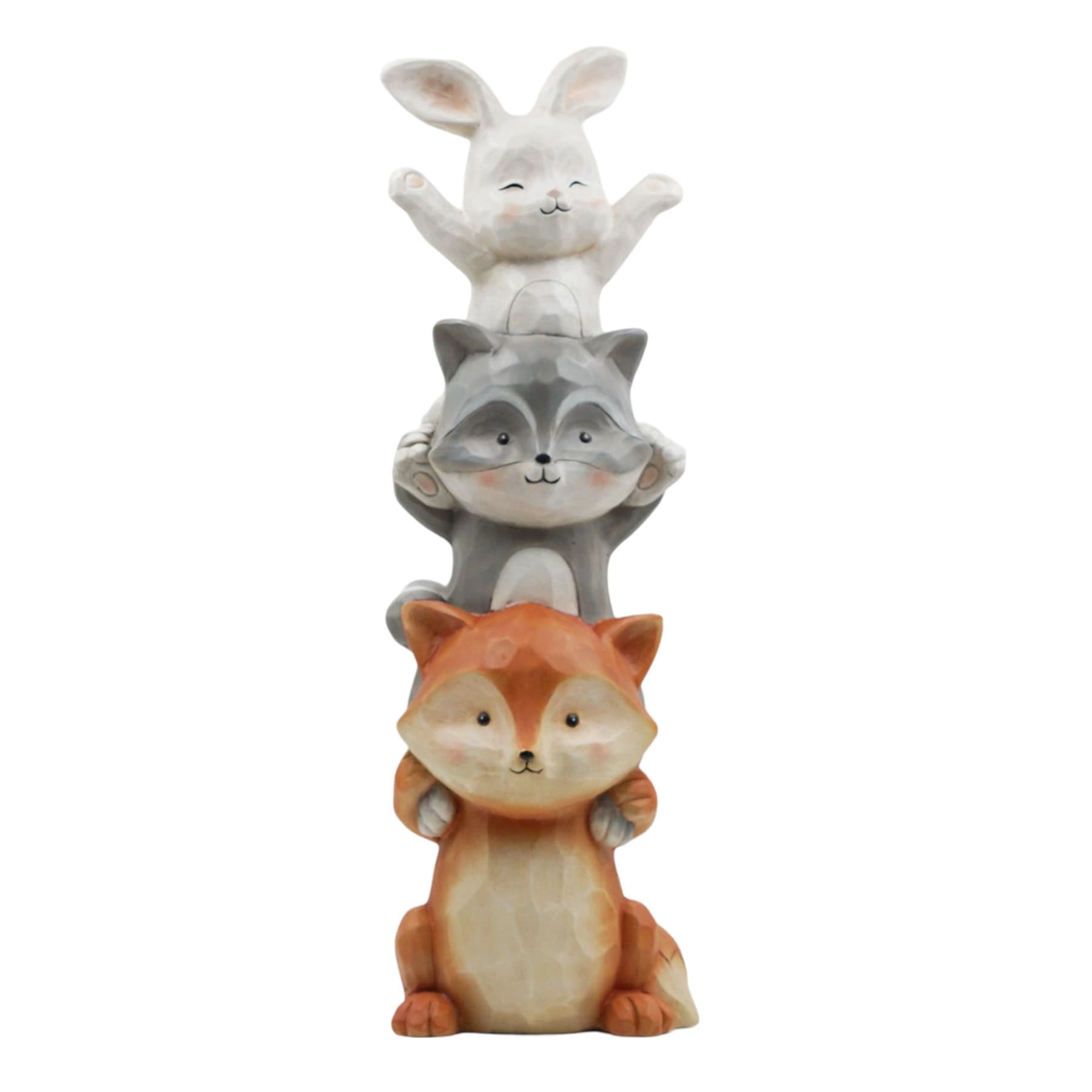 Stacked Campfire Animals Outdoor Garden Statue, 24"