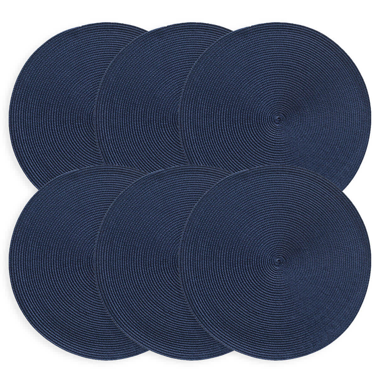 Veranda Set of 6 Midnight Blue Placemats, 15"