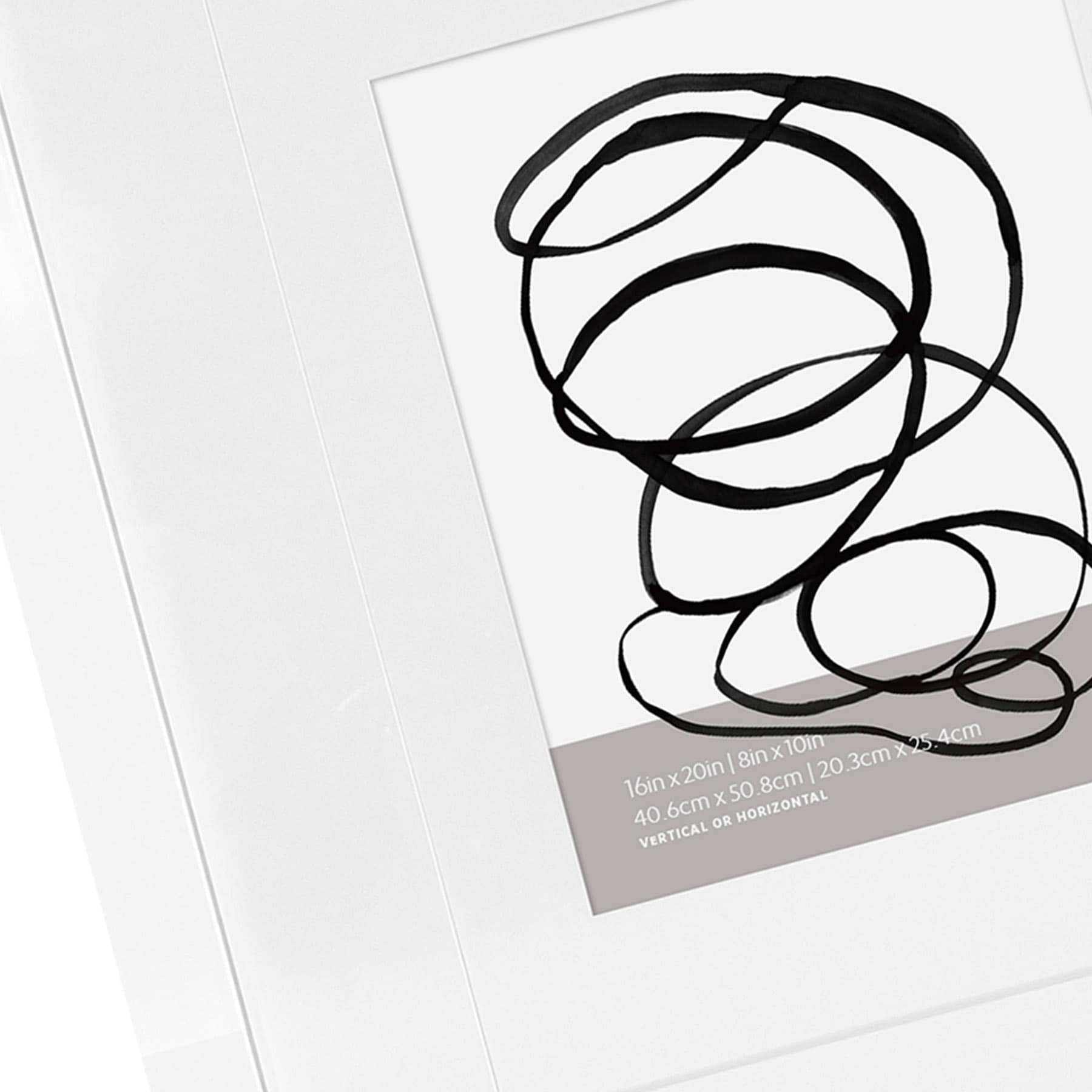 White Double Mat Wide Wall Frame, 16x20