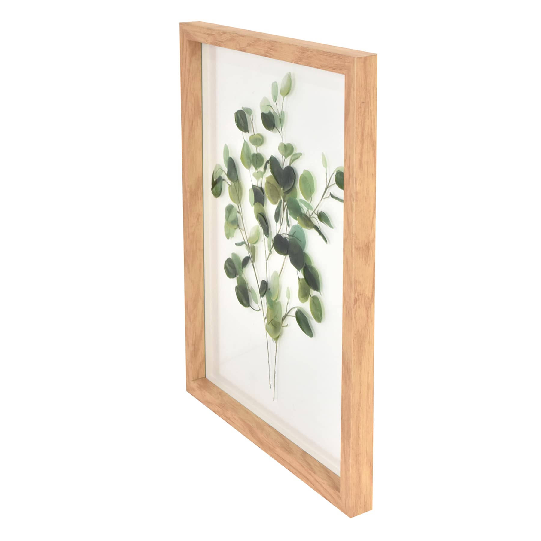 Glass Framed Leaves Print Wall Art, 11x14