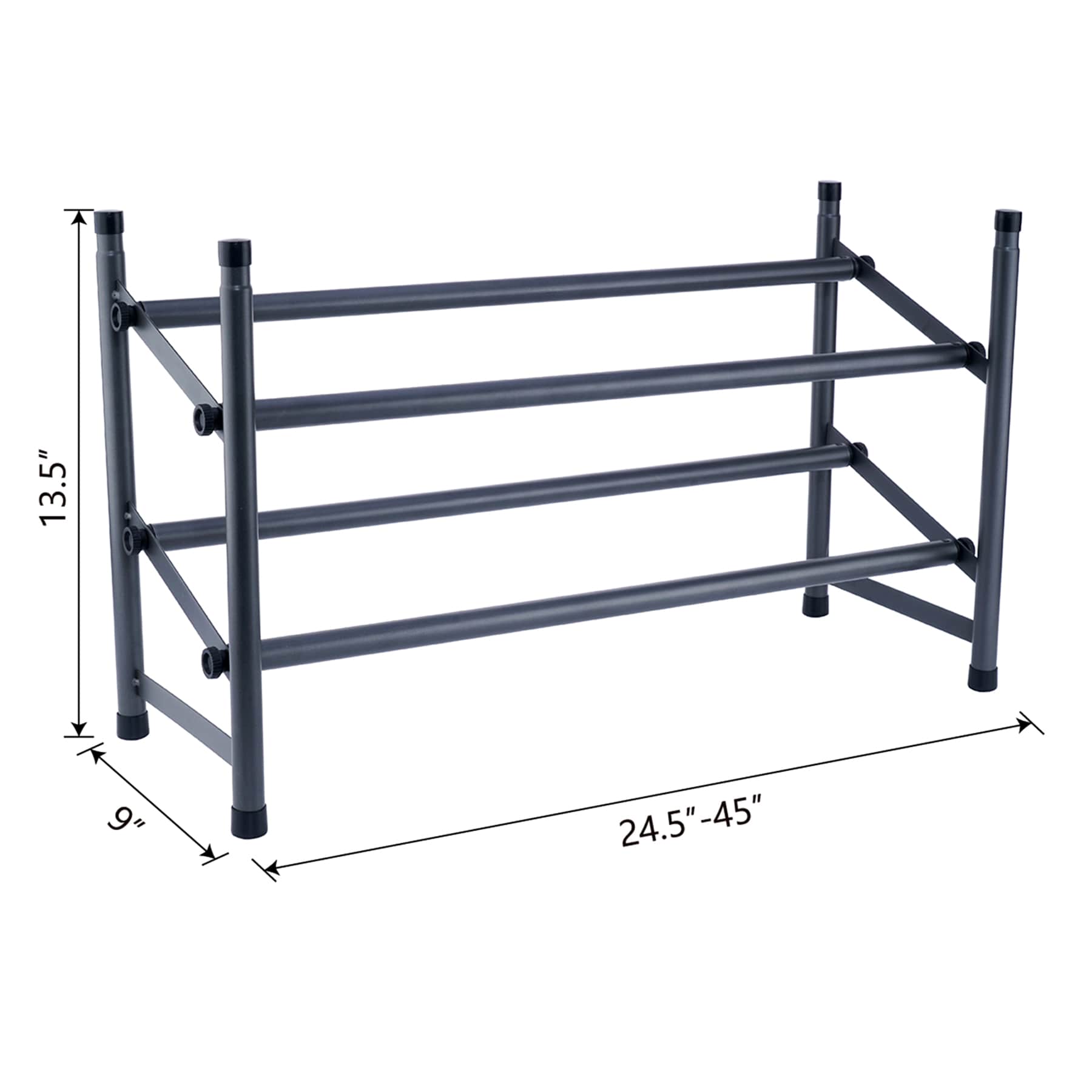 2-Tier Standing Shoe Rack, Gunmetal