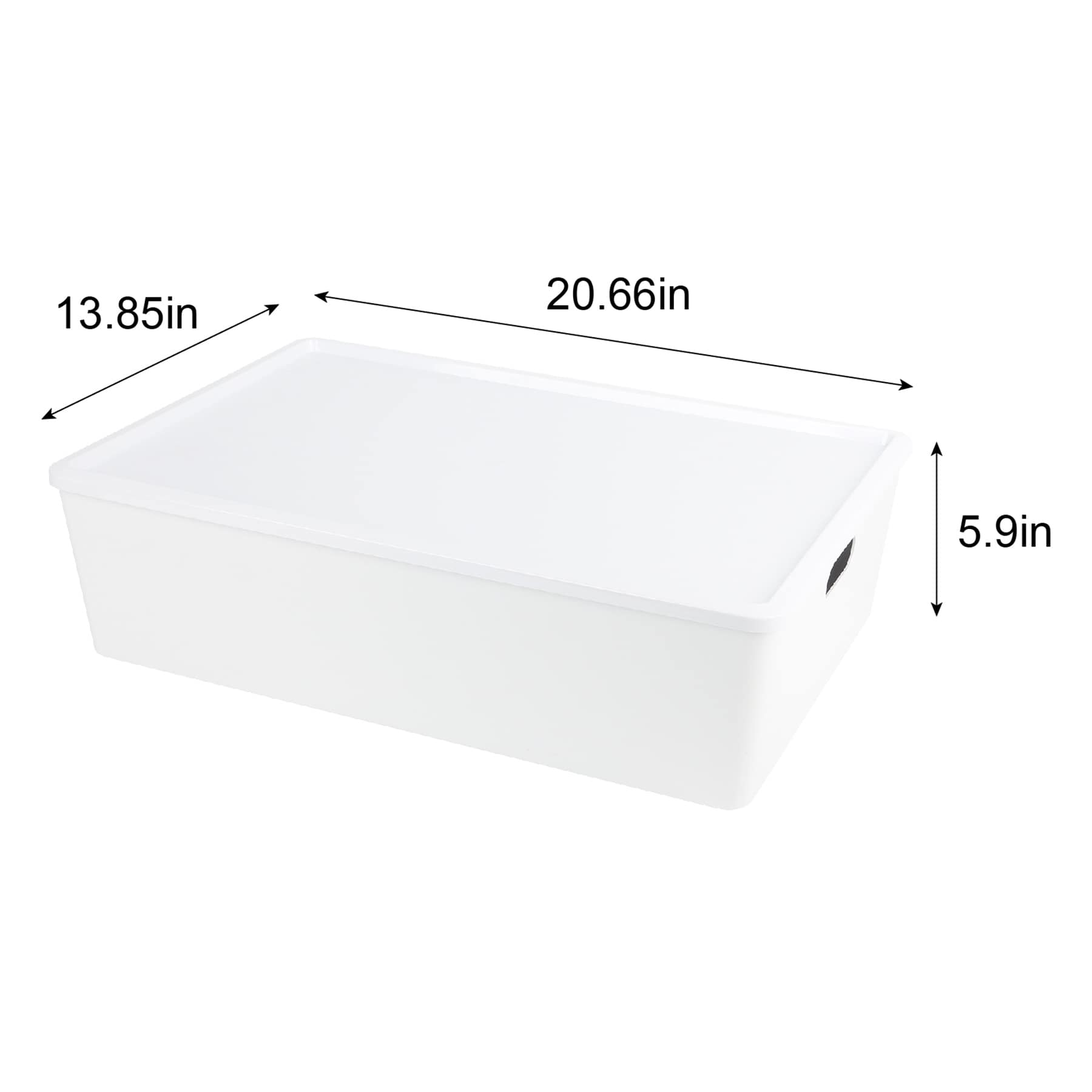 Lisse White Bin with Lid, 26l