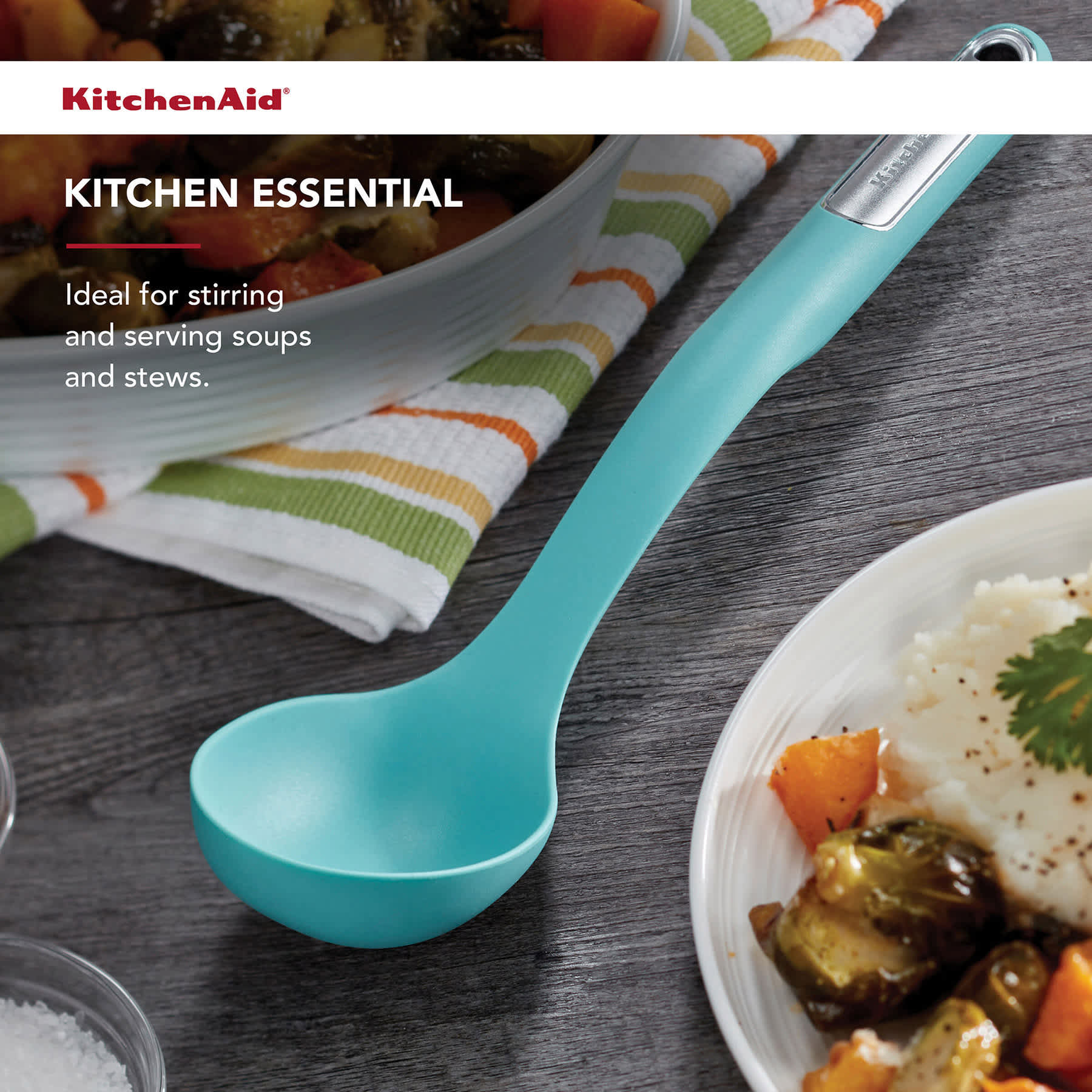 KitchenAid Basting Spoon, Aqua Sky