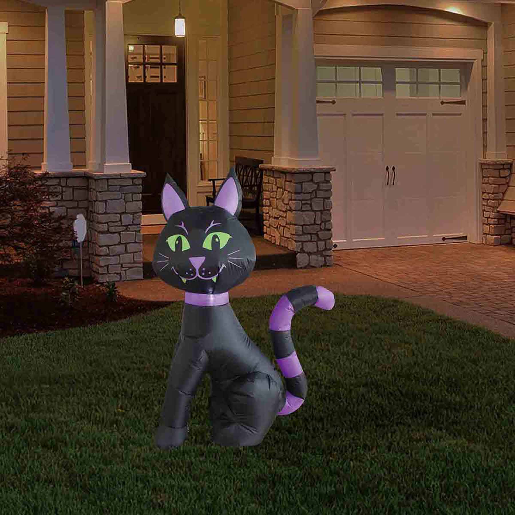 Black Cat Halloween Inflatable, 4'