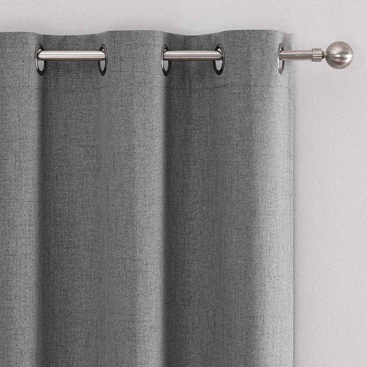 2-Pack Grey Magnetic Closure Blackout Curtain Panels, 84"