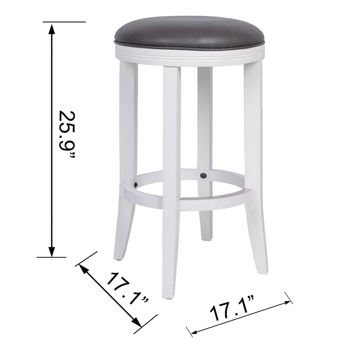 Providence Victoria Backless Counter Stool, White