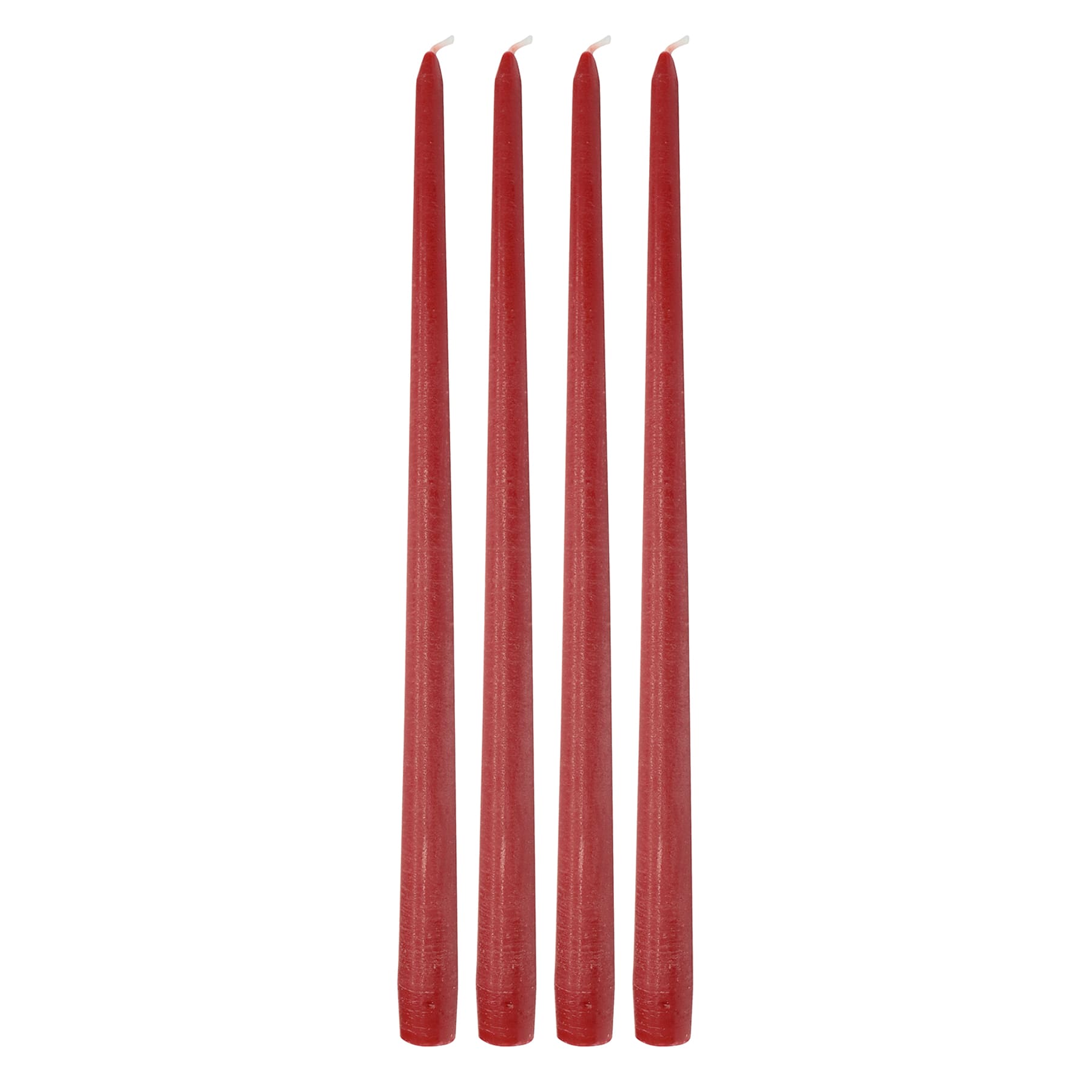 Honeybloom 4-Pack Red Unscented Taper Candles, 14"