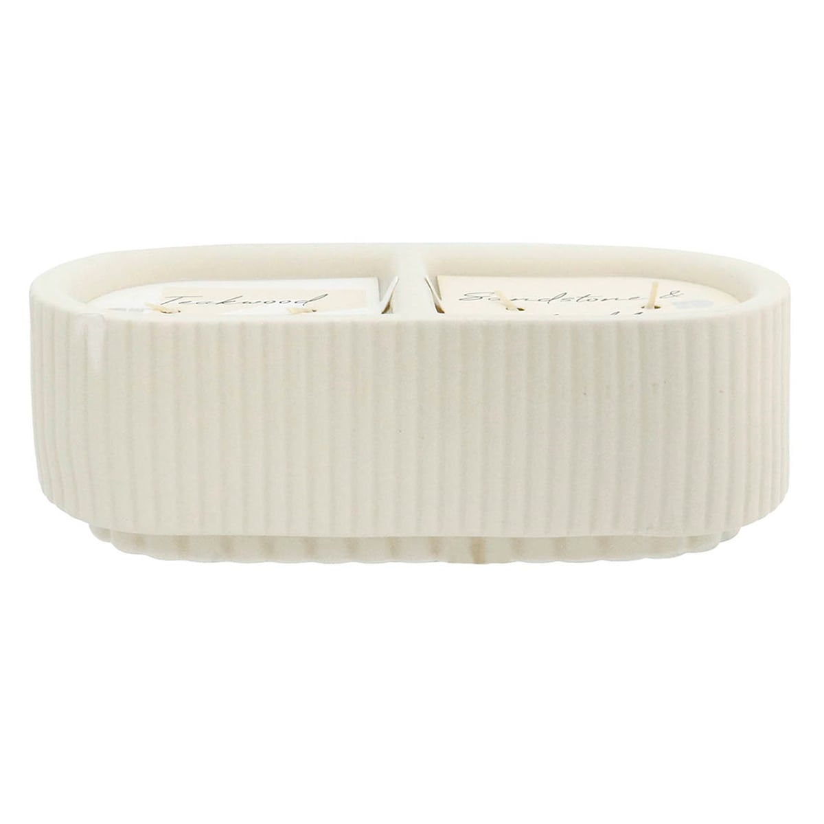 Teakwood, Slate & Sandstone Marble Scented Split Candle, 7.58oz