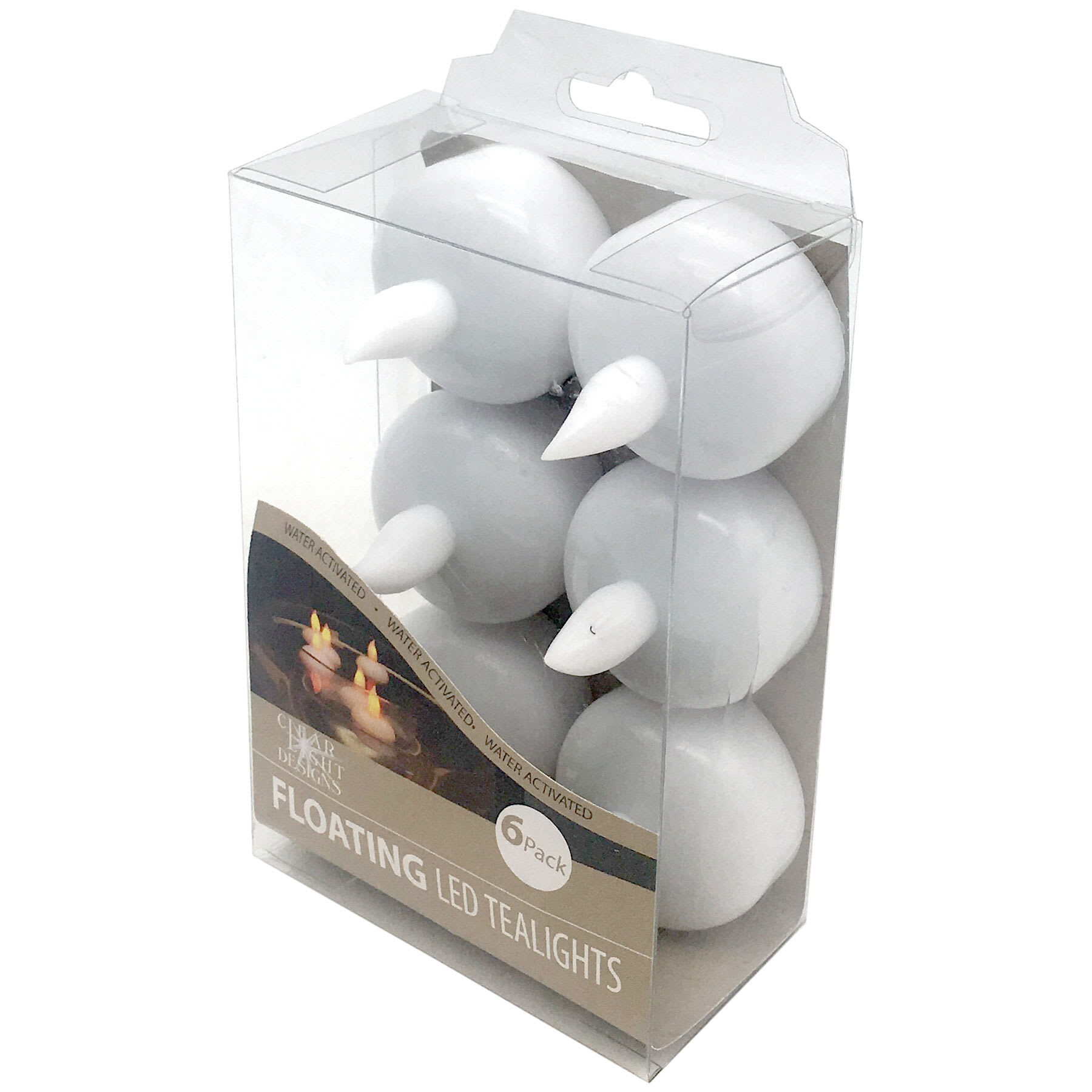 Set of 6 White LED Floating Tealight Candles
