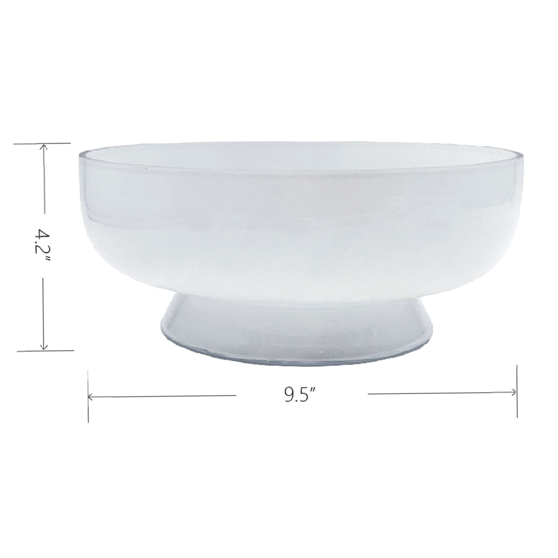 White Glass Bowl, 9.5"