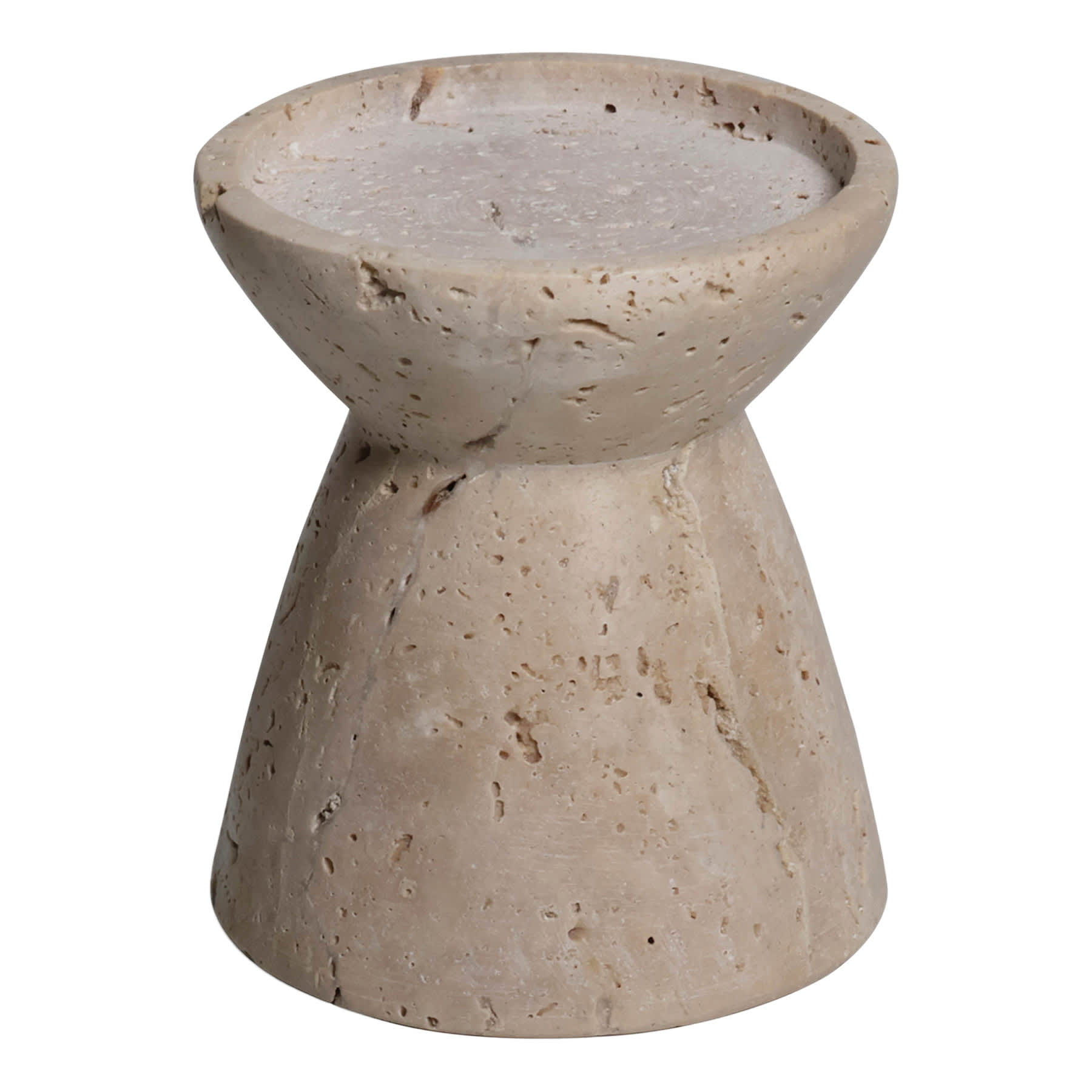 Crosby St. Travertine Candle Holder, 4"