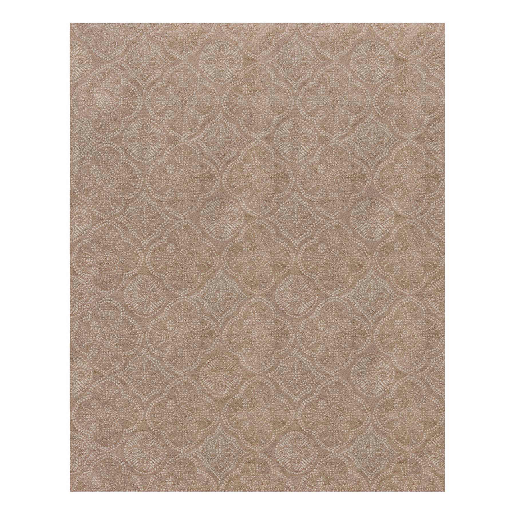 (C202) Hayne Neutral Floral Shag Area Rug, 8x10