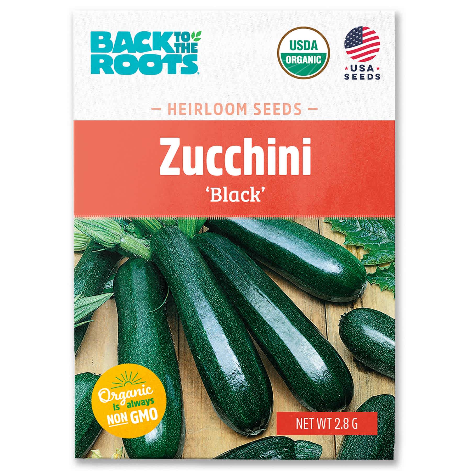Back to Roots Heirloom Seeds, Black Zucchini
