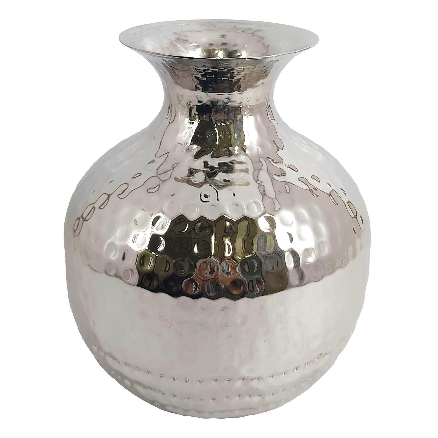 Found & Fable Hammered Metal Vase, 8"