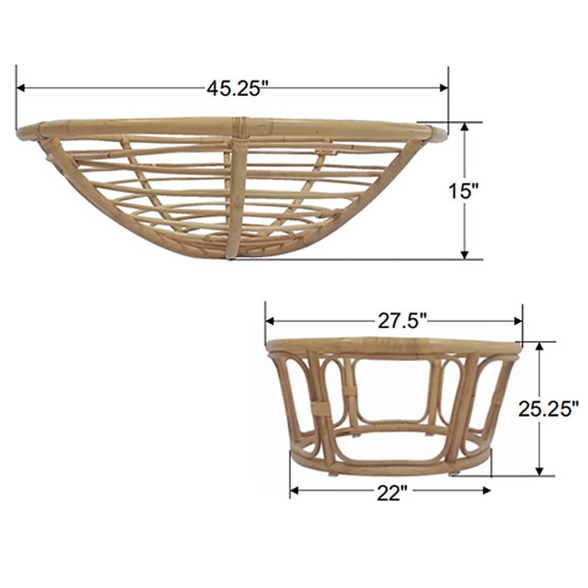 Papasan Chair 3-Piece Set