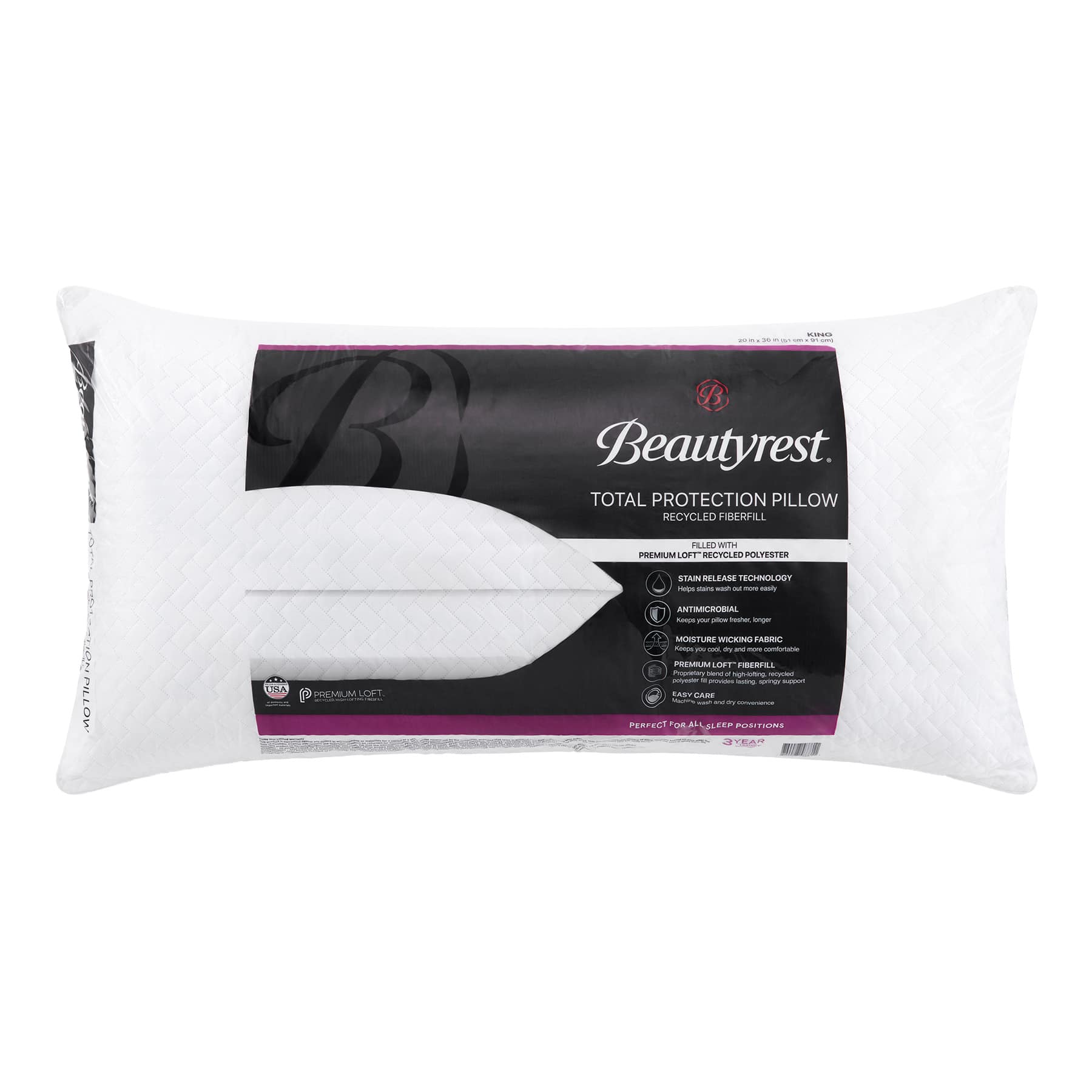 BeautyRest Total Protection Bed Pillow, King