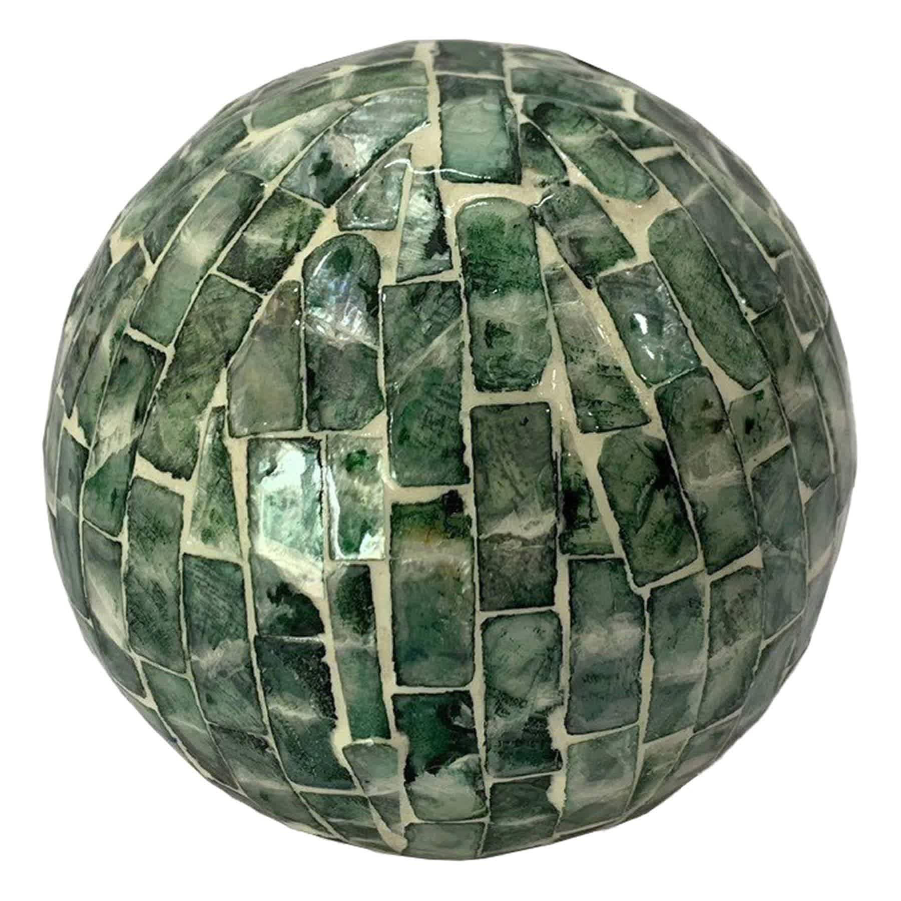 Found & Fable Green Capiz Orb, 4"