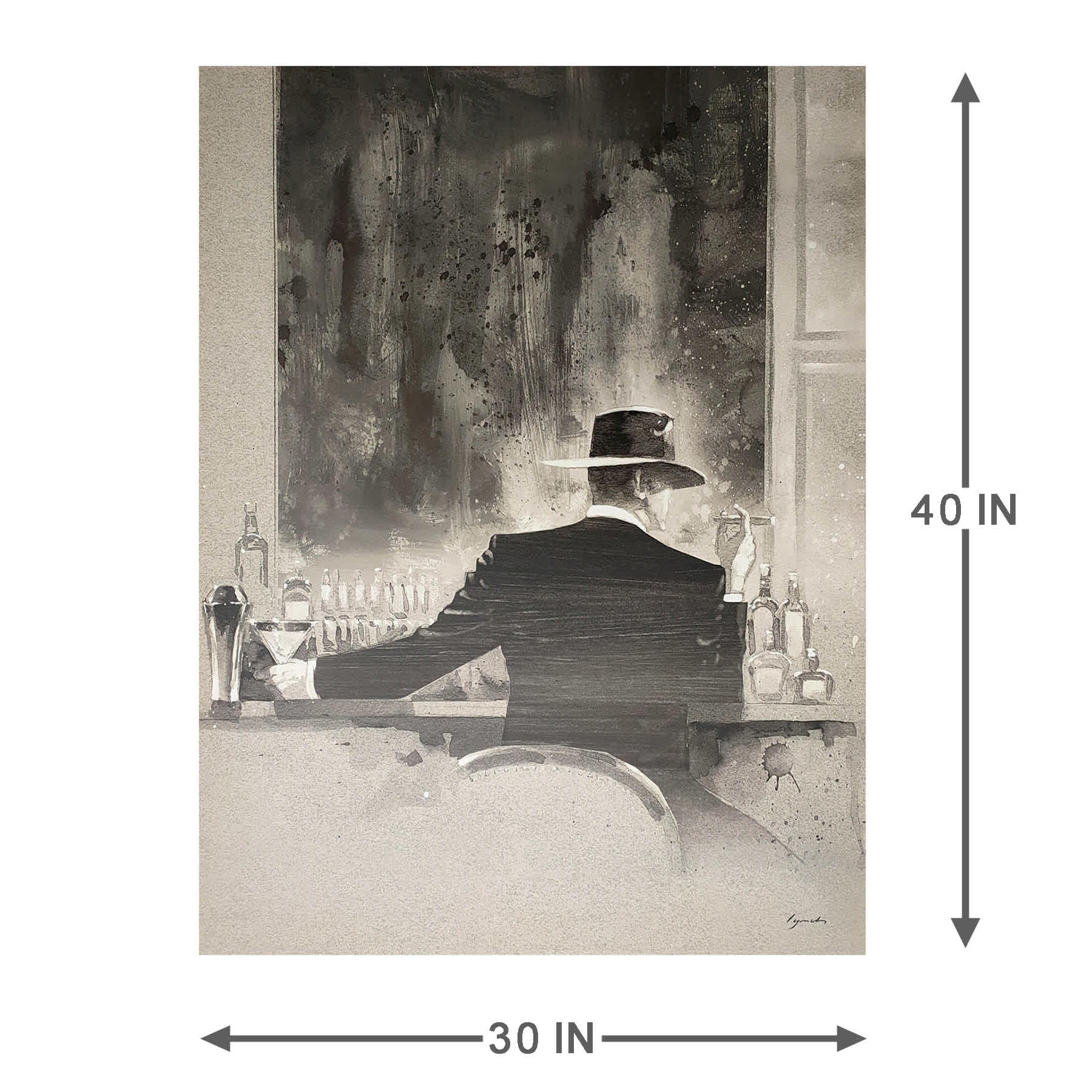Man with Cigar Canvas Wall Art, 30x40