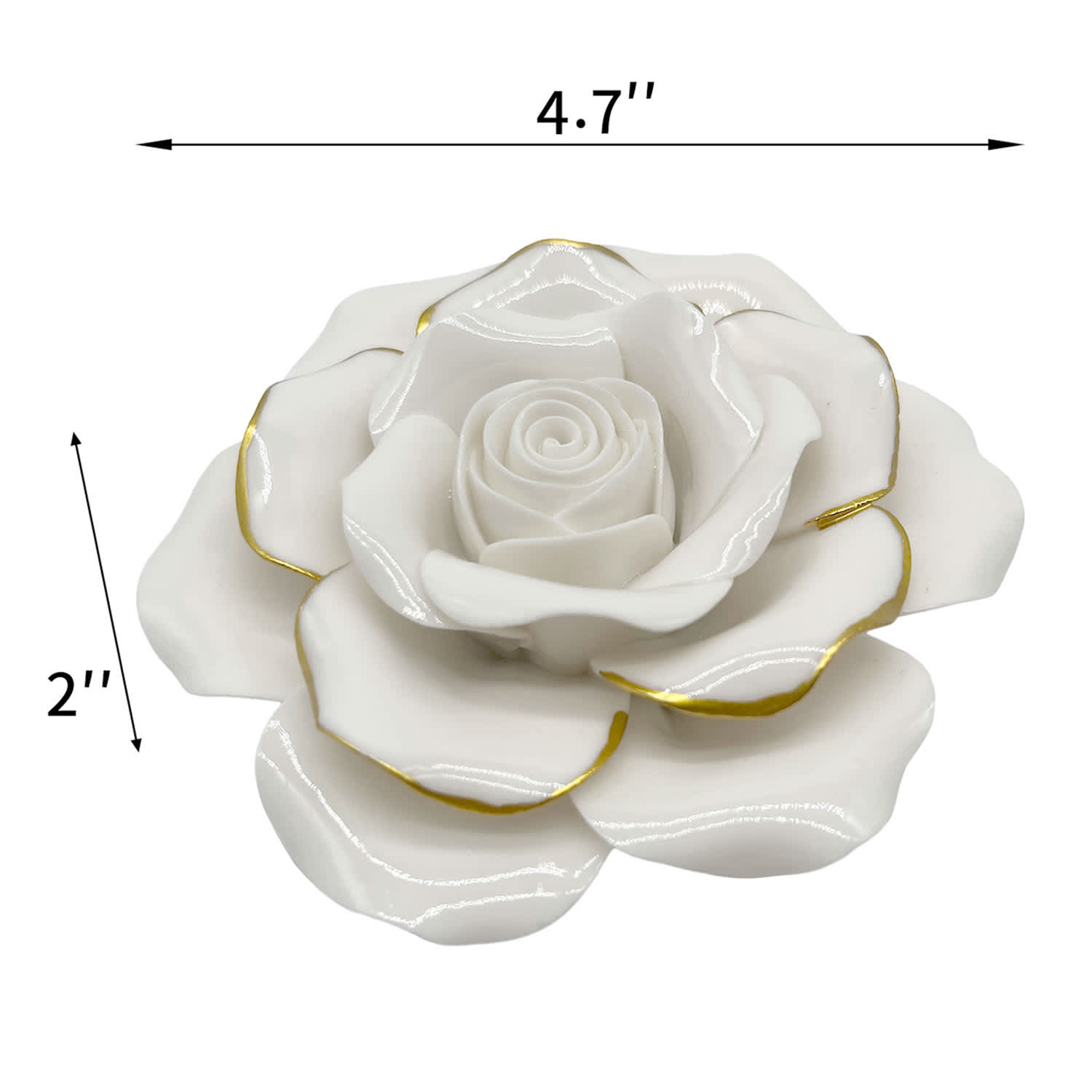 Providence White Porcelain Flower, 5x2