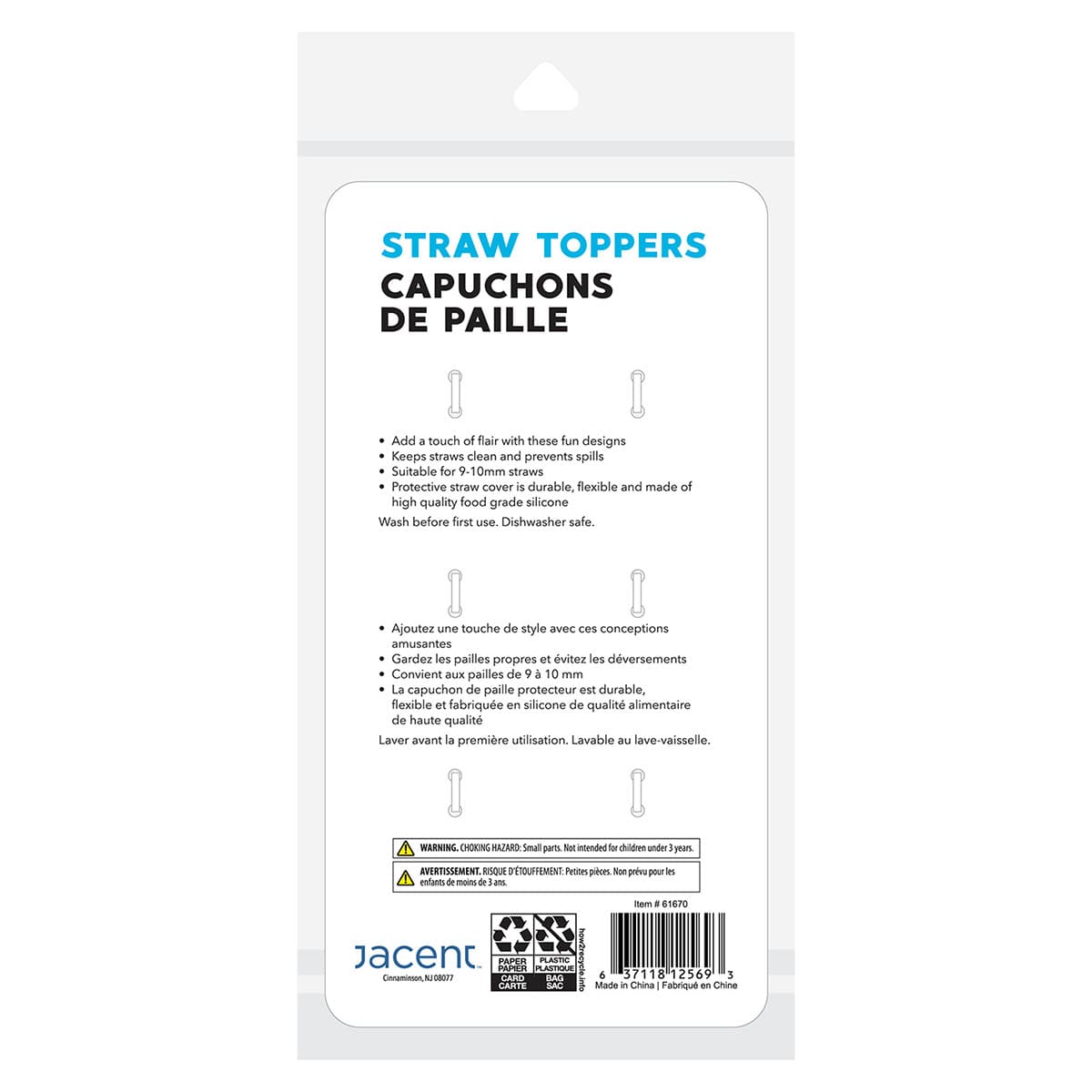 Straw Topper 6pk Flowers