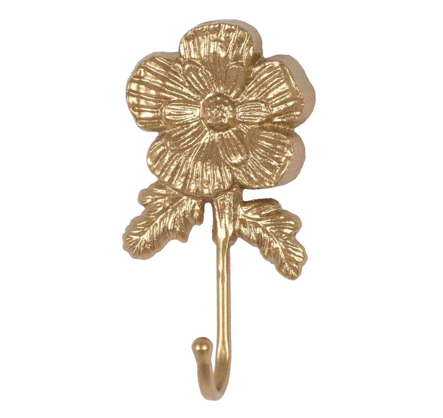 Providence Flower Gold Metal Wall Hook