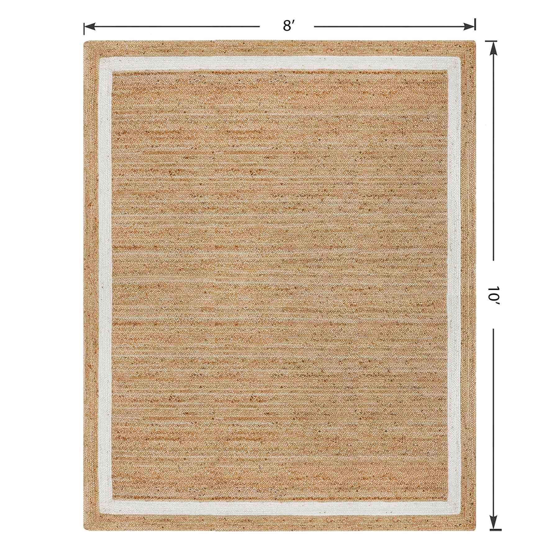 (B728) Providence Kinsey Natural Border Area Rug, 8x10