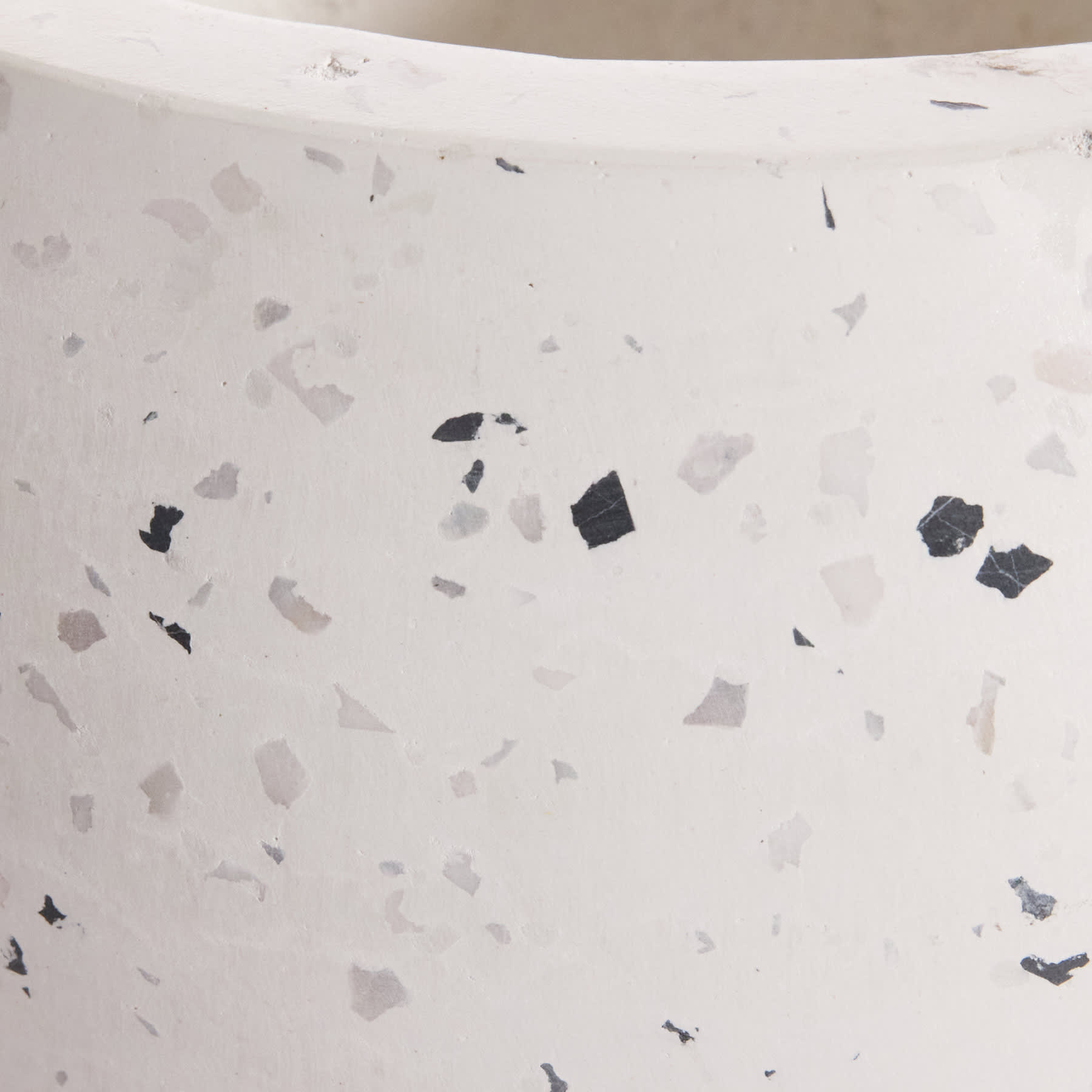 Crosby St. Indoor White Terrazzo Cement Planter, 12"