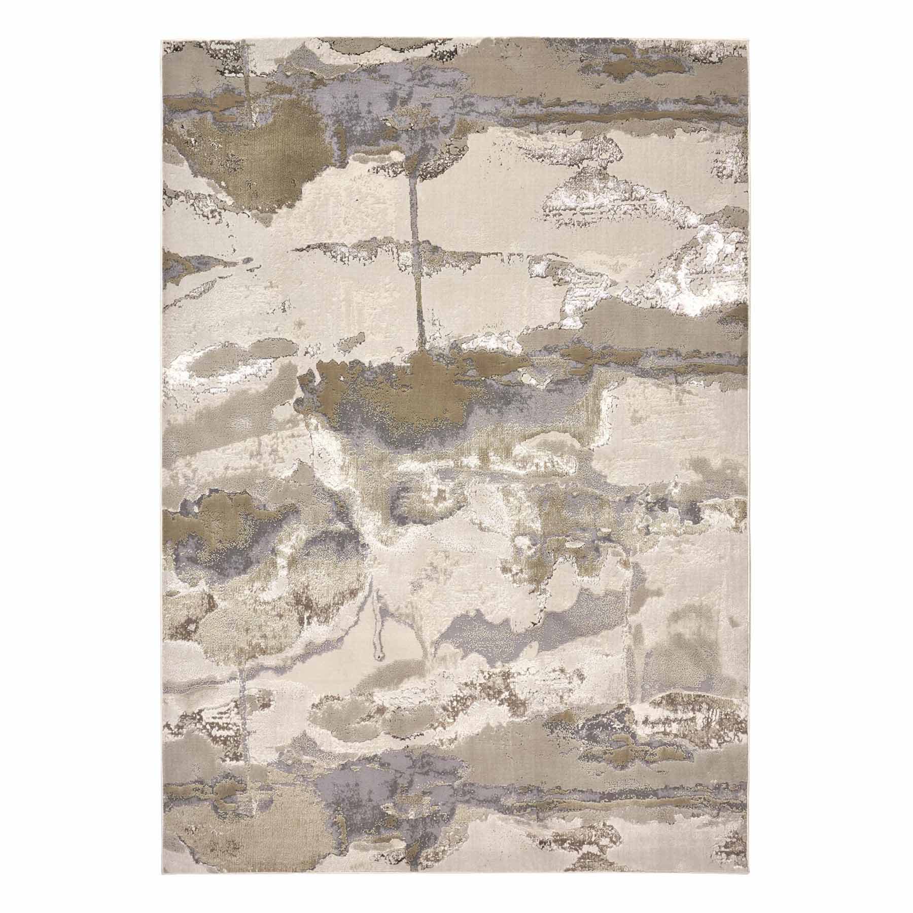 (B889) Crosby St. Aurora Neutral Abstract Area Rug, 7x10