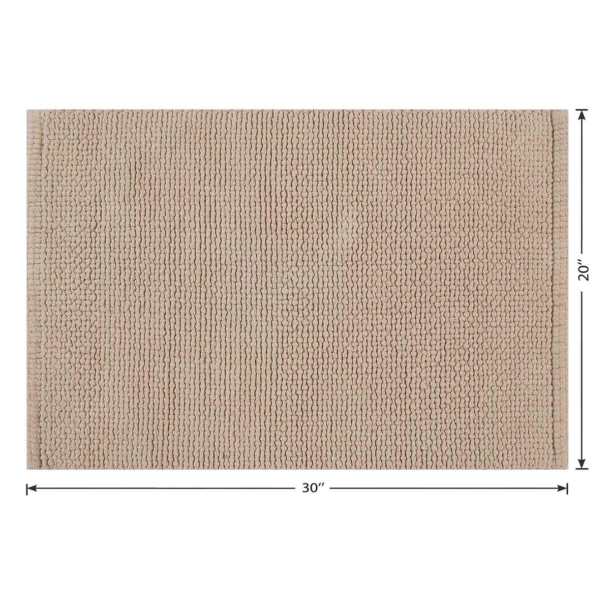 Honeybloom Grey Braided Cotton Bath Rug, 20x30