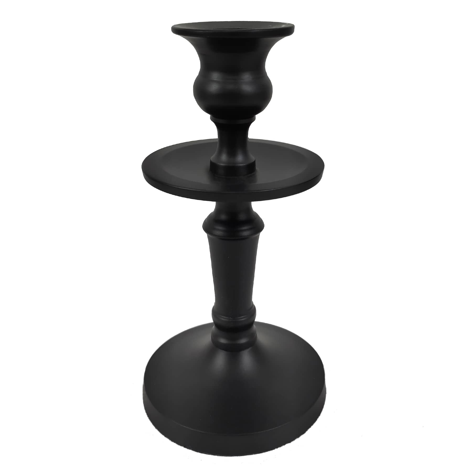 Matte Black Taper Candle Holder, 6"