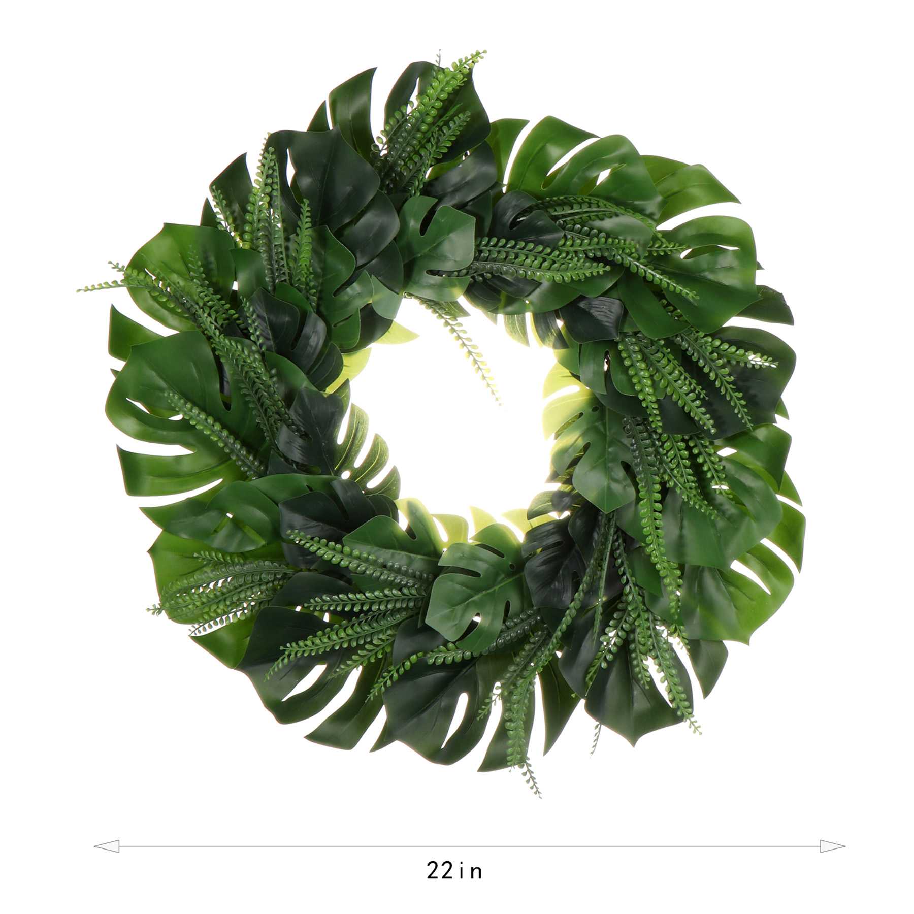 Monstera Rainforest Wreath, 22"