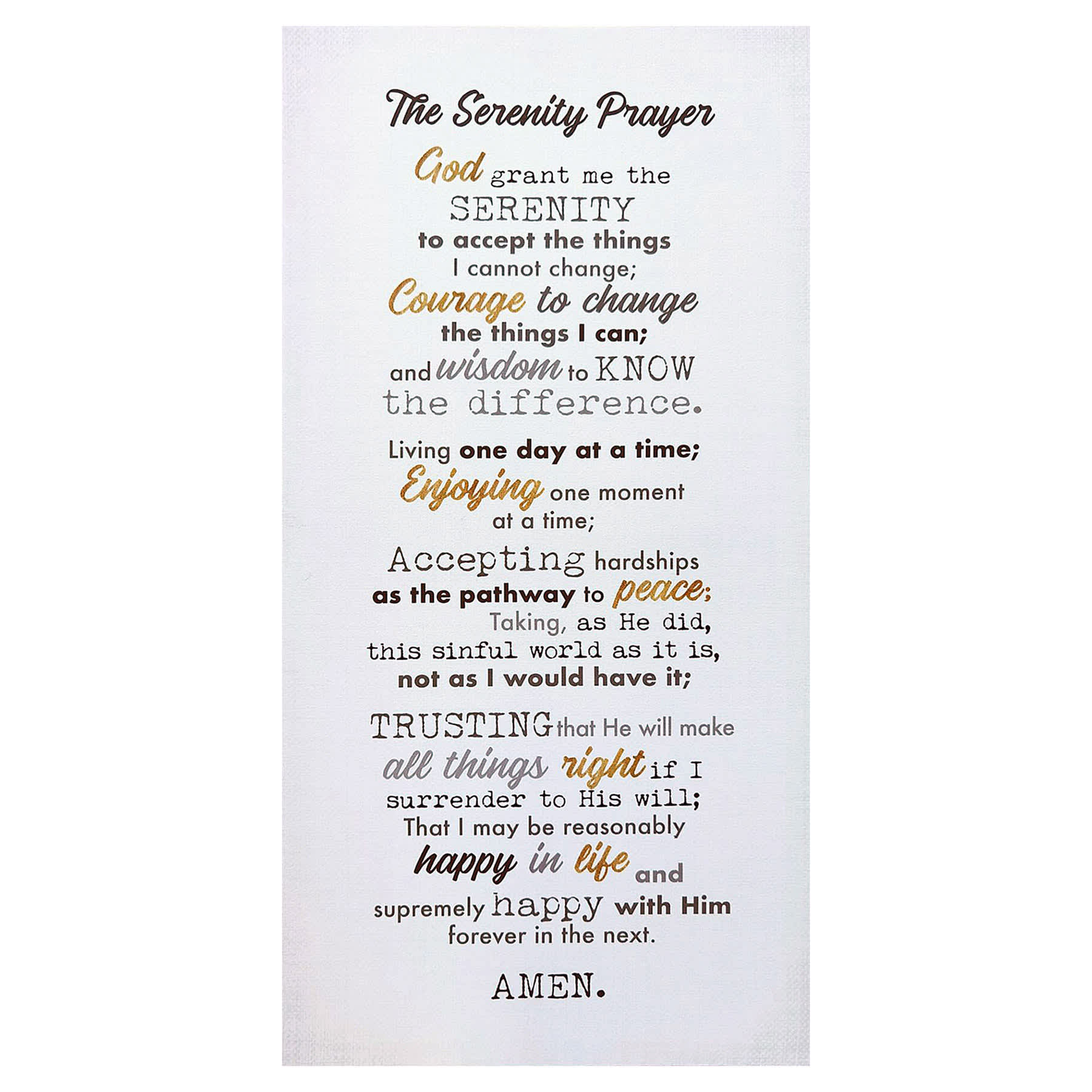 The Serenity Prayer Canvas Wall Sign, 12x24