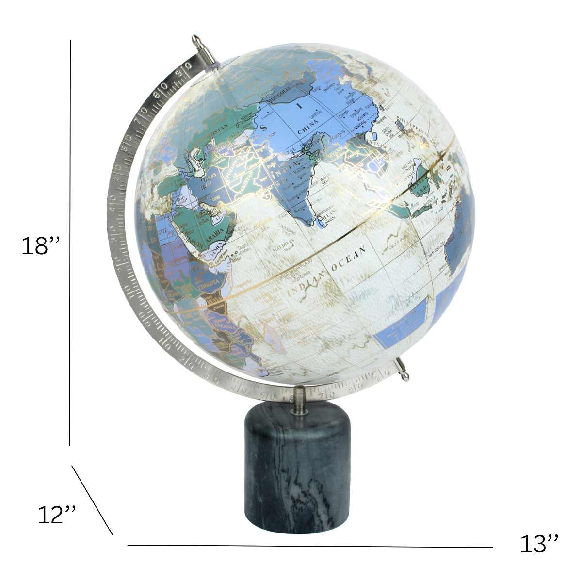 Paper Globe with Black Marble Base, 13x18