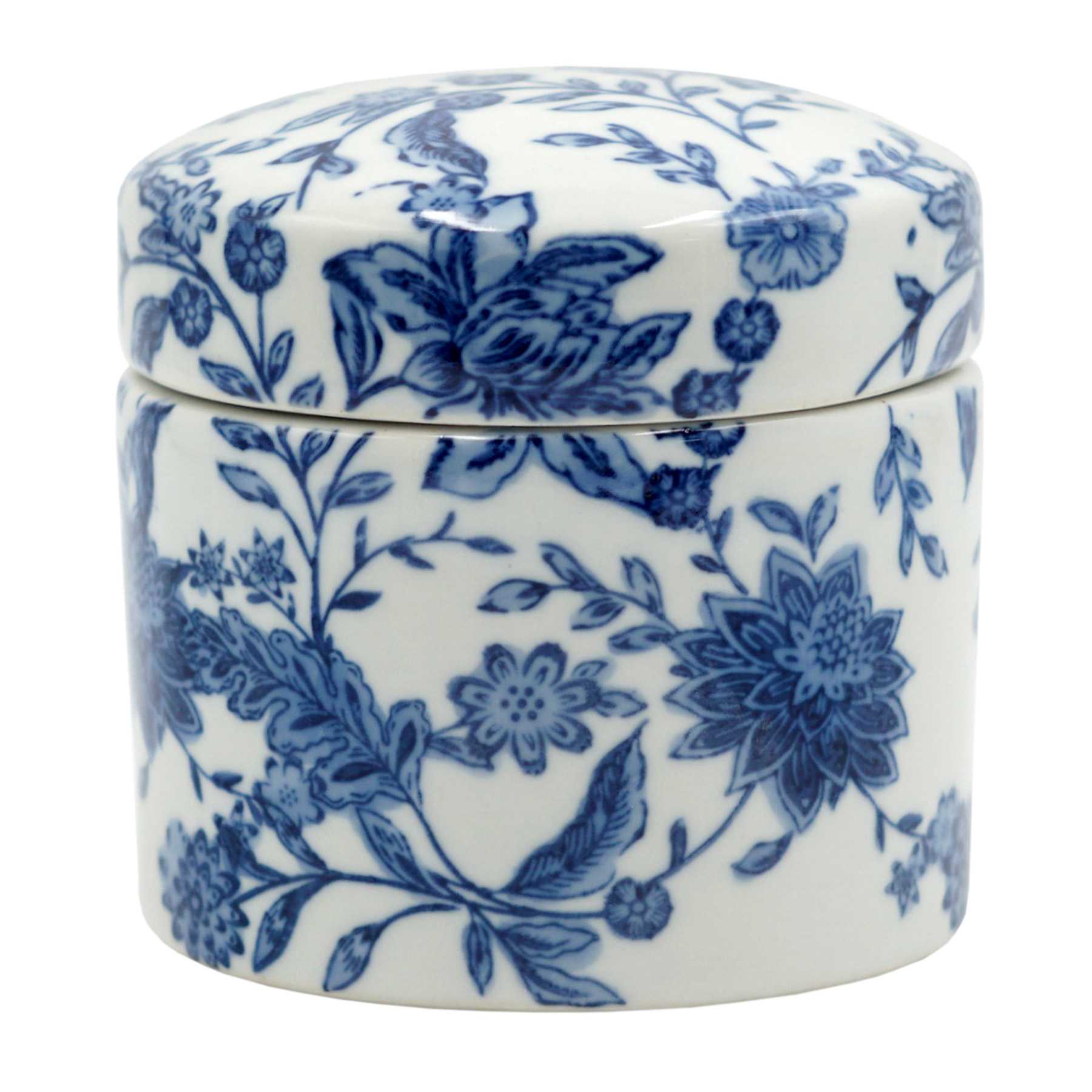Providence Blue & White Floral Porcelain Box, 5"