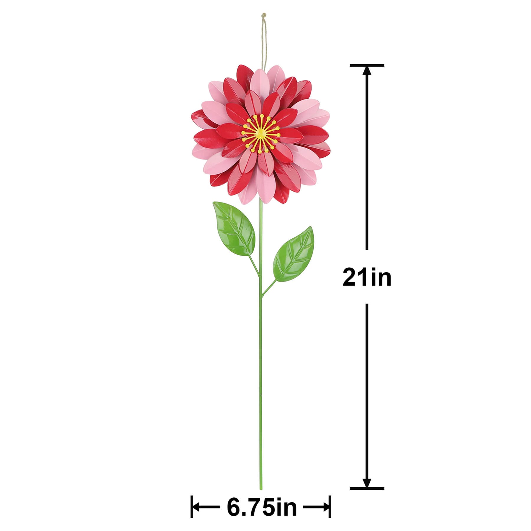 Oh Joy! Red Metal Flower Yard Stake, 21"