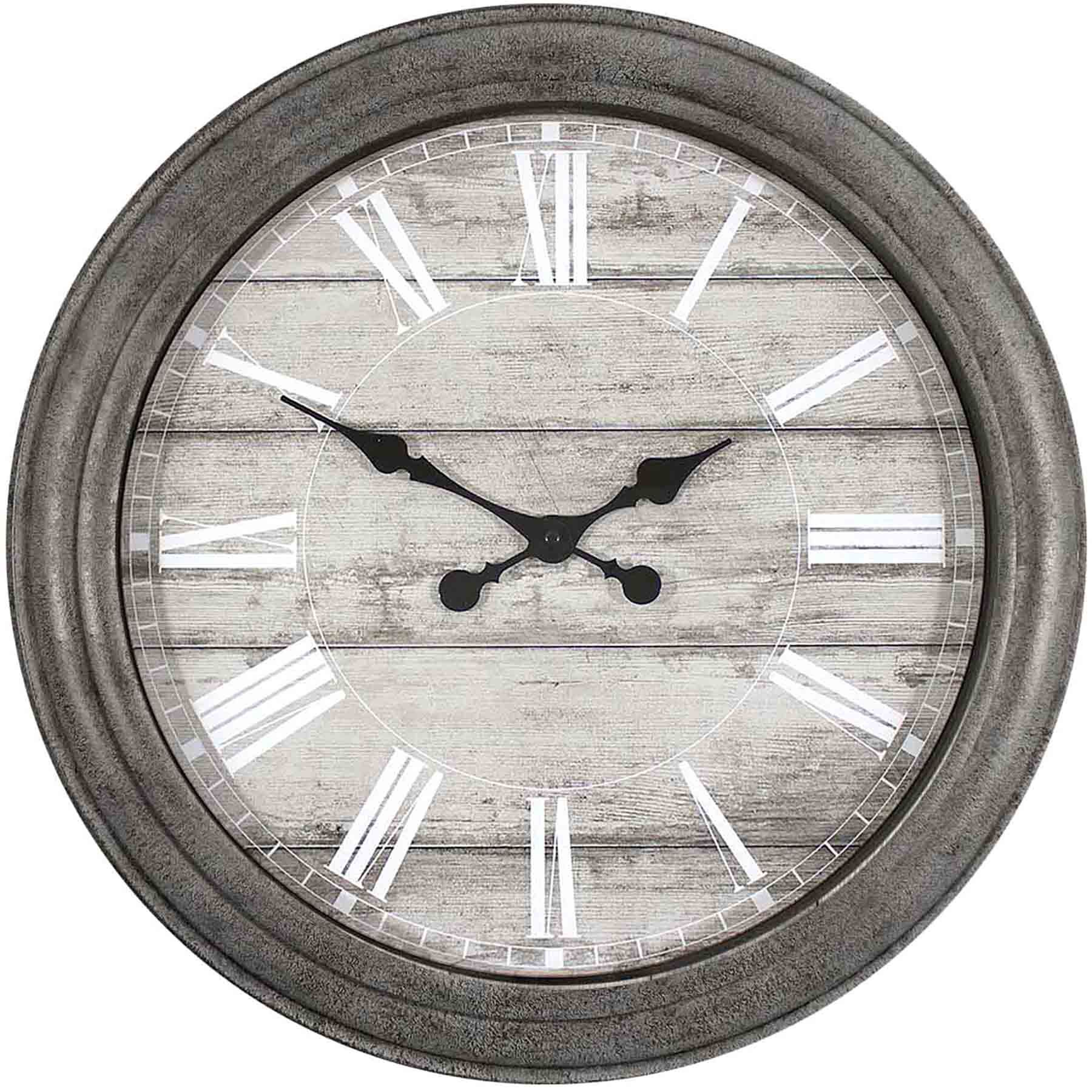 Grey Accent Round Wall Clock, 12"