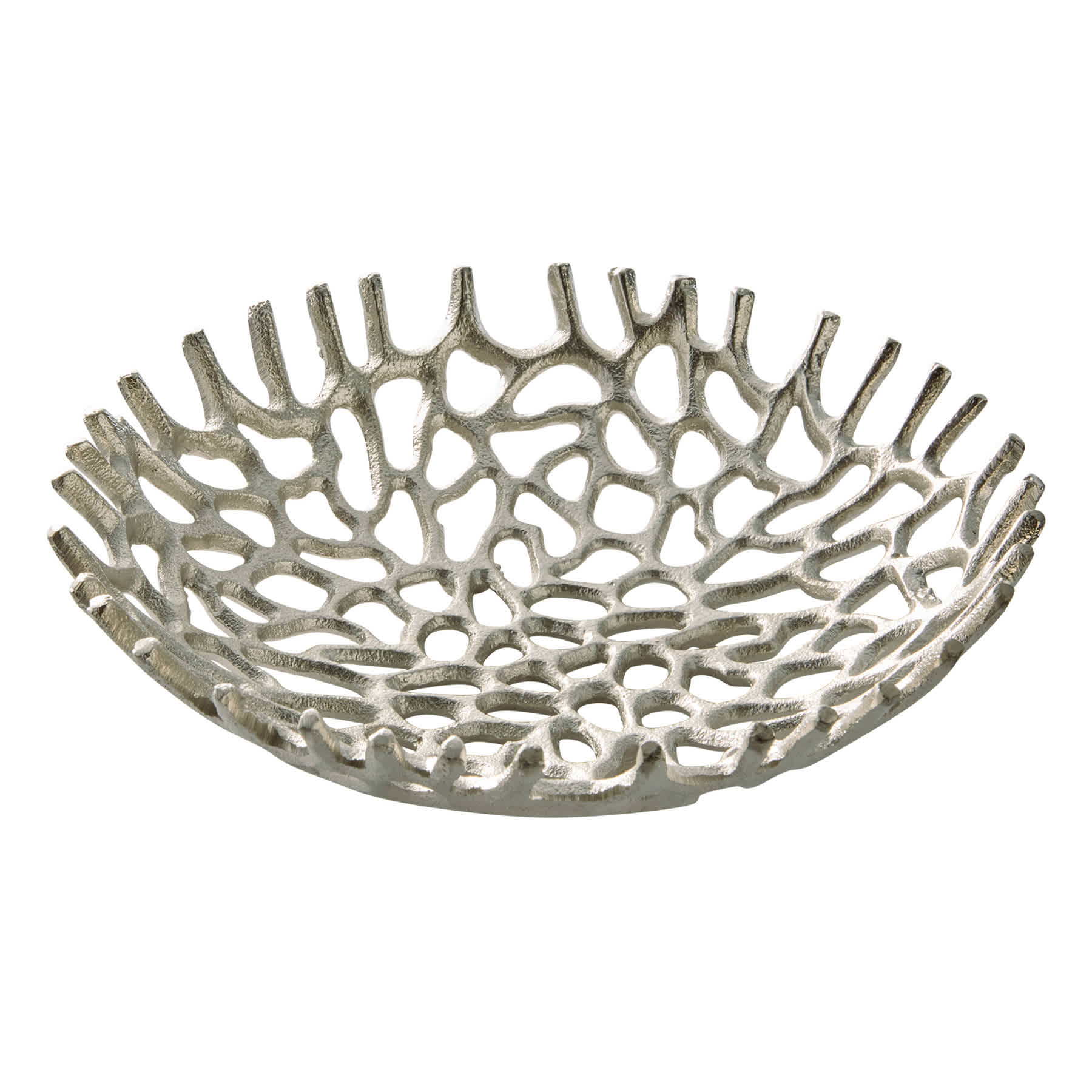 Silver Round Coral Bowl, 9"