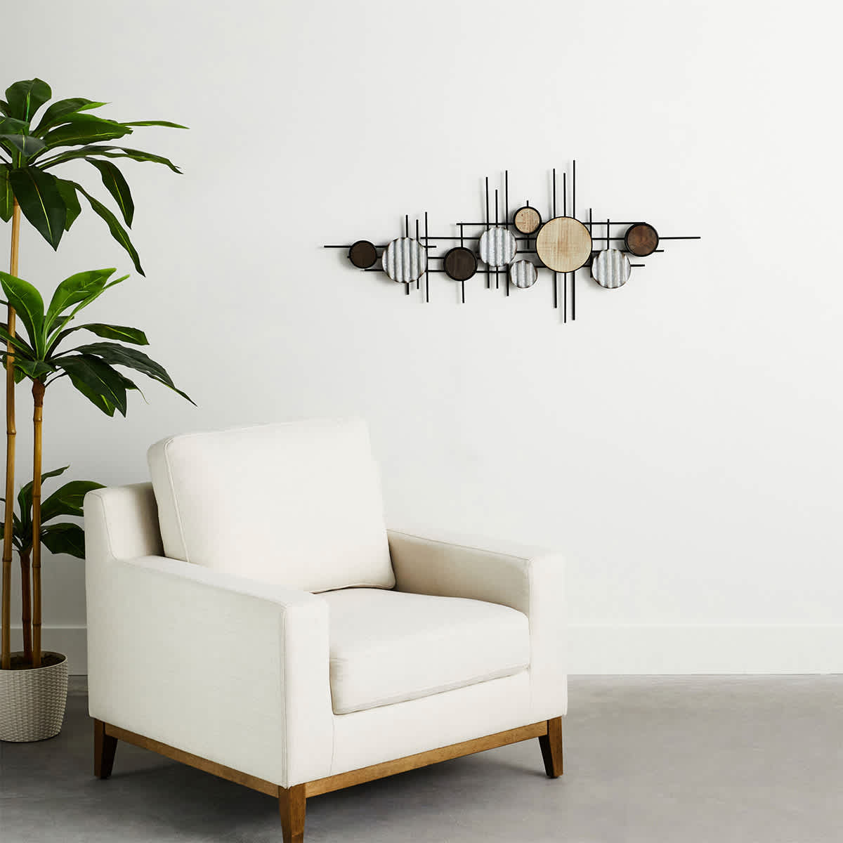 Metal & Wood Antique Wall Art, 42x18