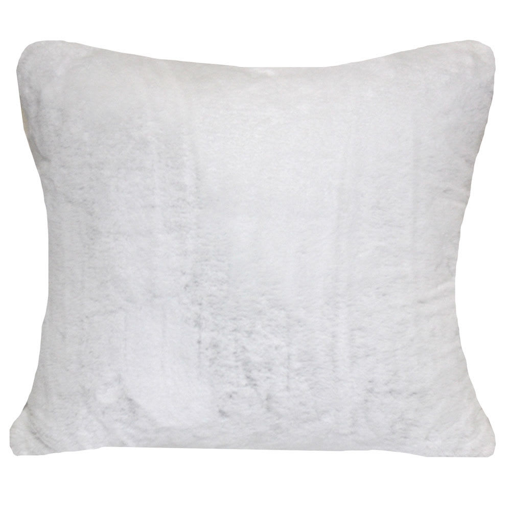 Bristol White Faux Fur Throw Pillow, 18"