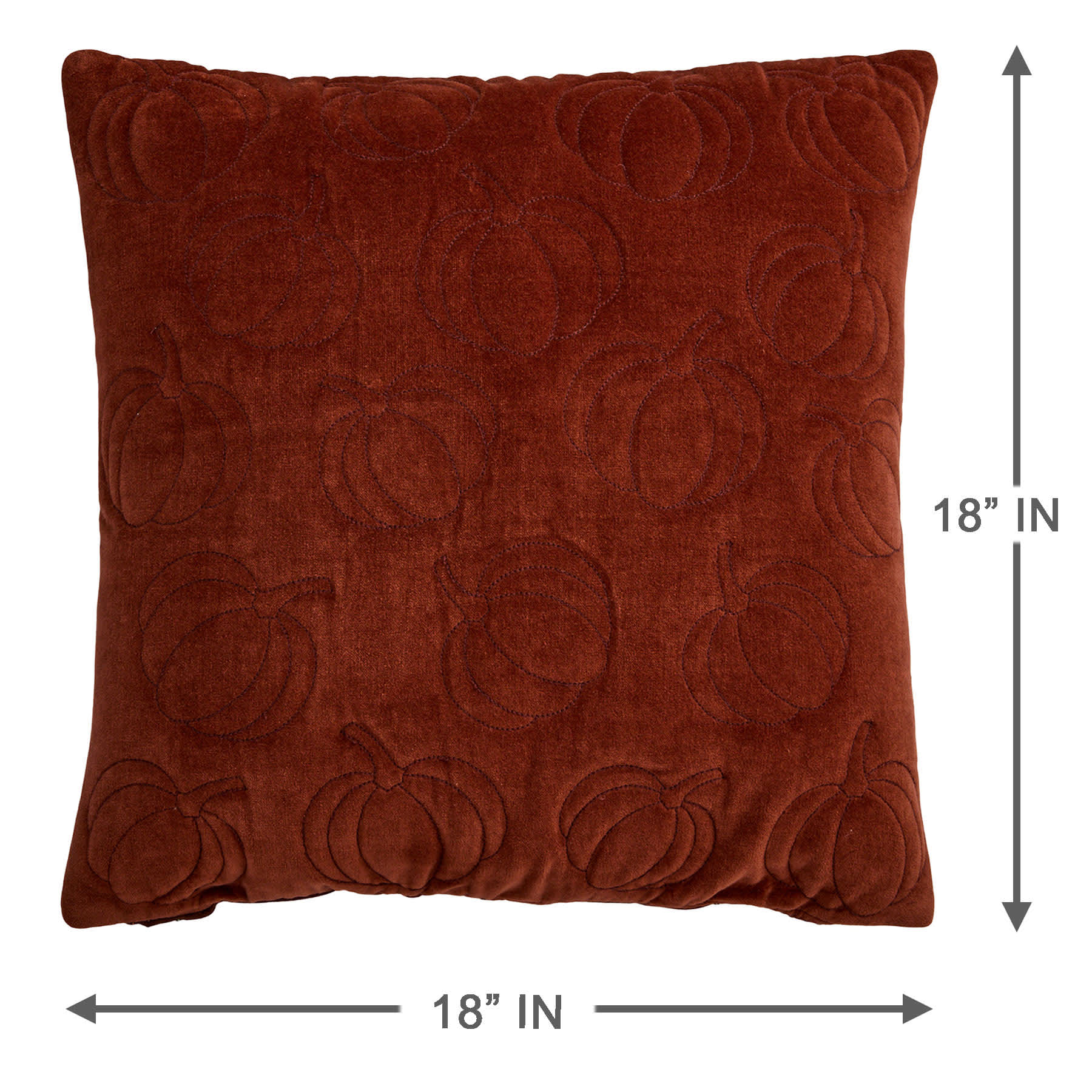 2-Pack Quilted Maroon Velvet Pumpkin Throw Pillow