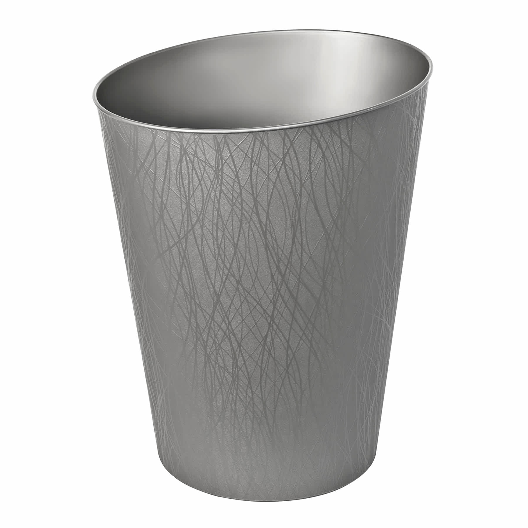 Hefty Decorative Gunmetal Wastebasket, 2.3gal