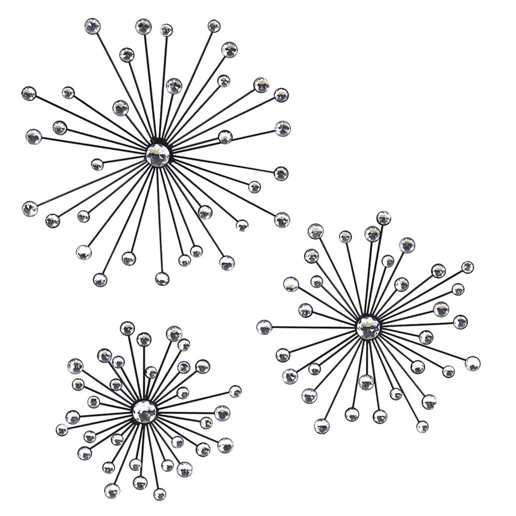3-Piece Silver Burst Wall Decor Set