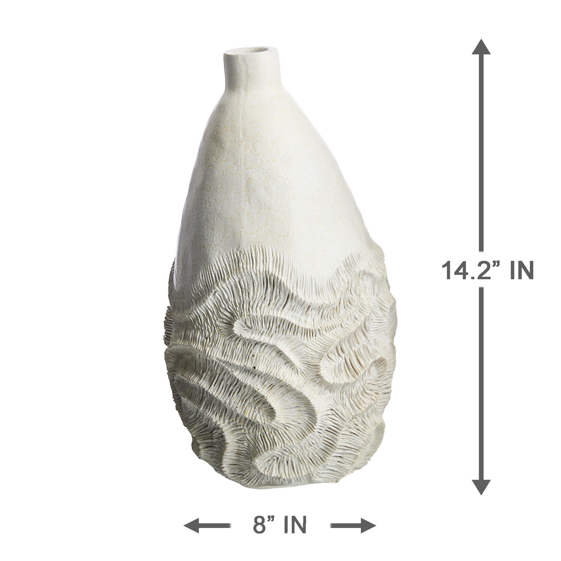 Ty Pennington White Coral Bottle Vase, 14"