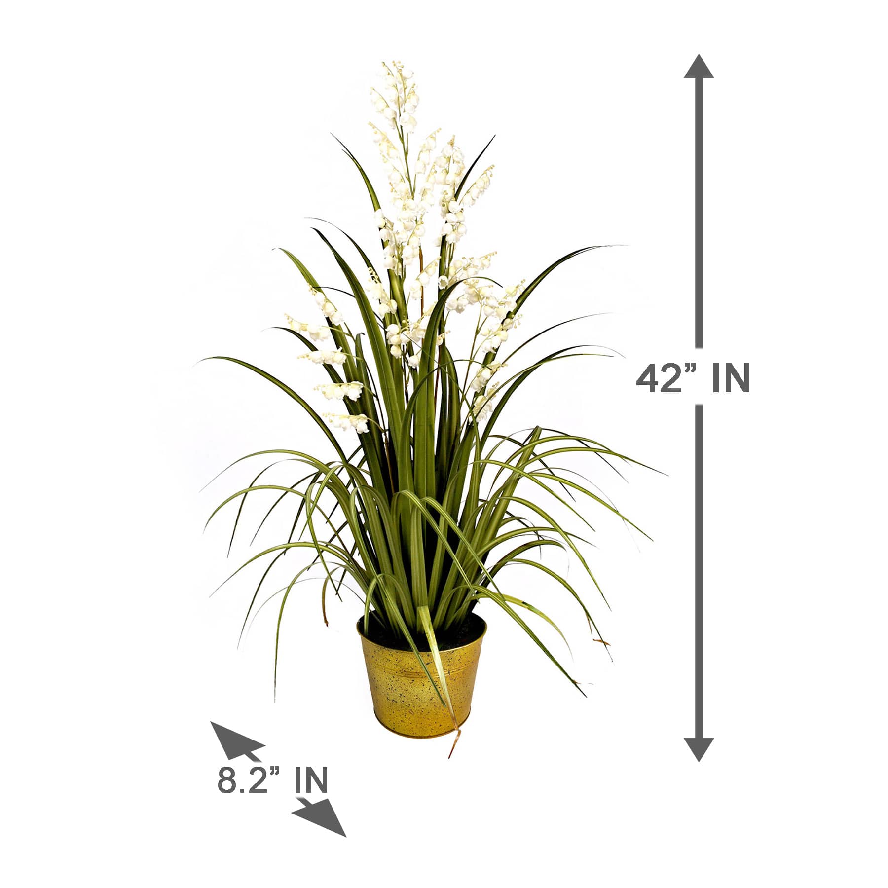 Bellflower Grass Bundle with Metal Planter, 42"