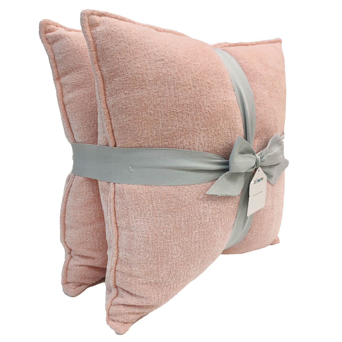 2-Pack Pink Textured Chenille Throw Pillows, 18"