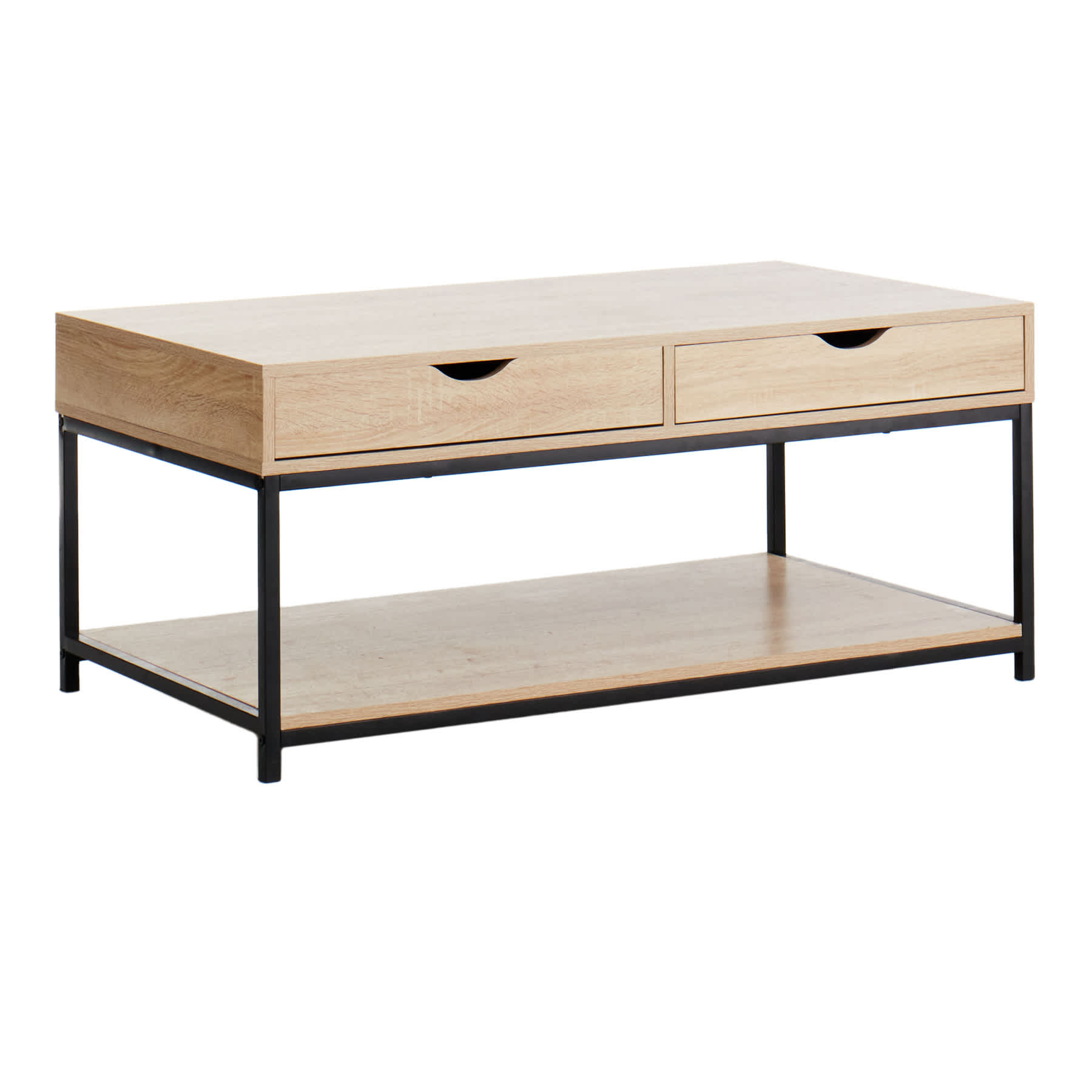 Honeybloom Burnaby Wood & Metal Coffee Table, Brown