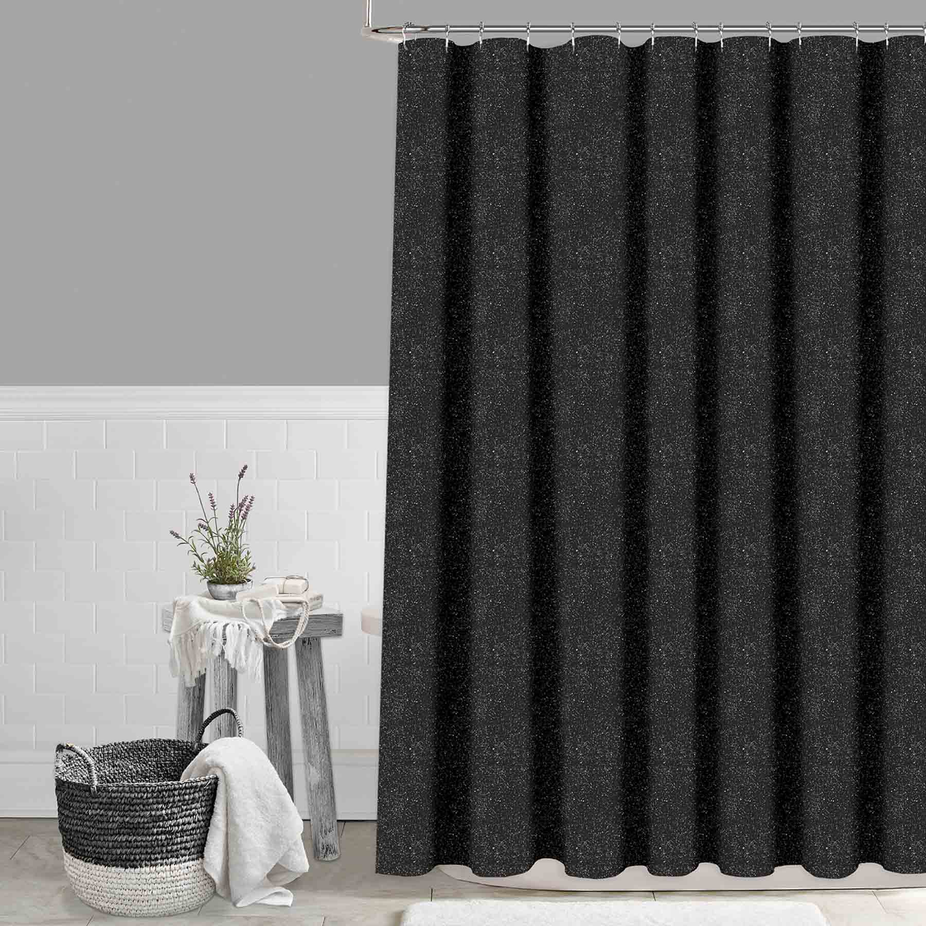 Black Pixie Dust Shower Curtain, 72"