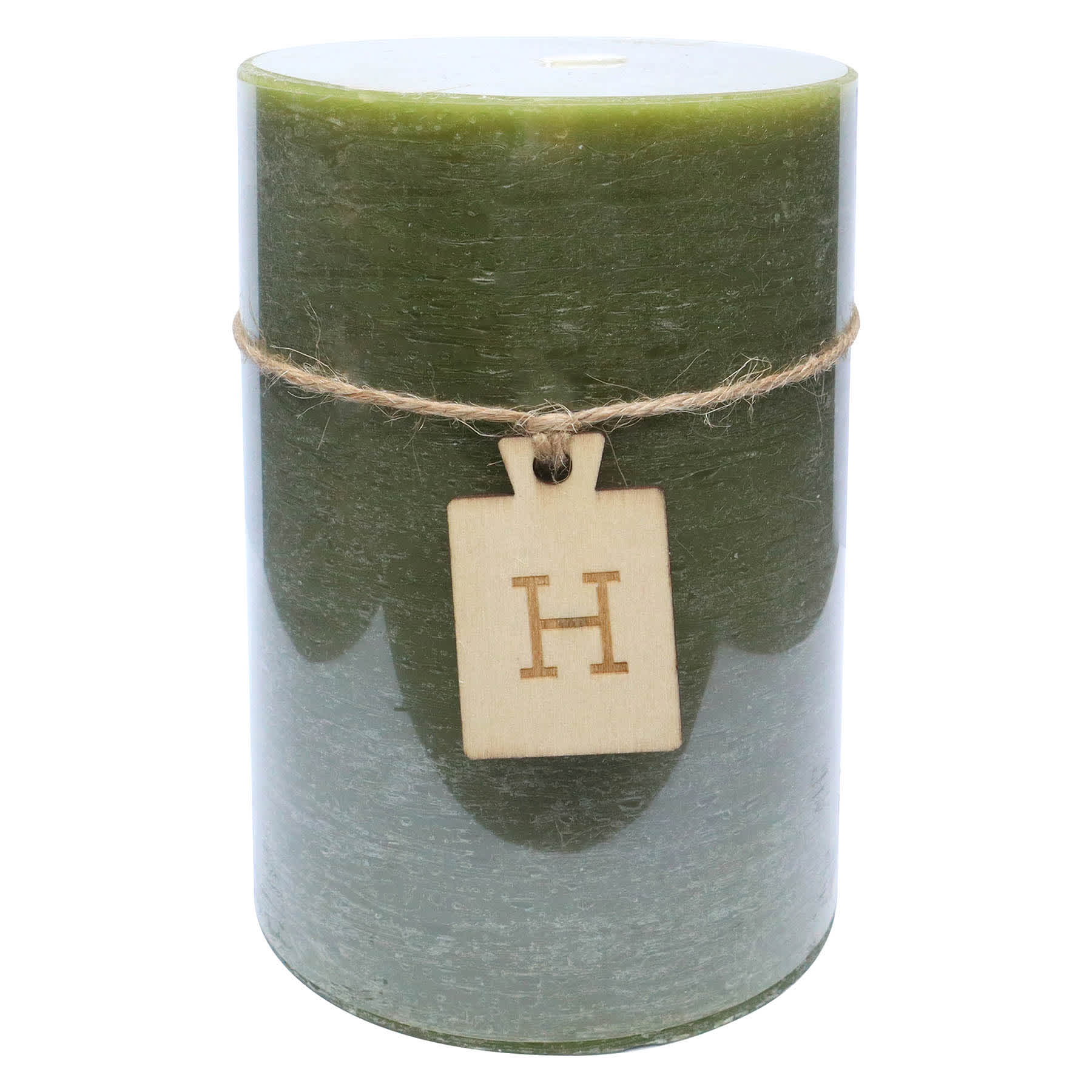 Honeybloom Green Unscented Pillar Candle, 4x6